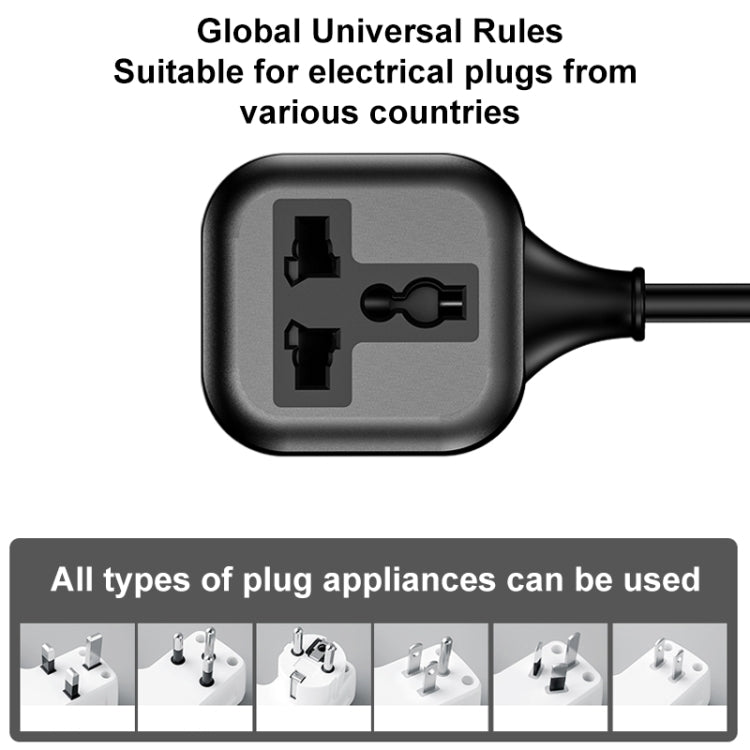 Yesido MC28 UK Plug to Universal Power Plug Extension Cable, Length: 2m, Length: 2m