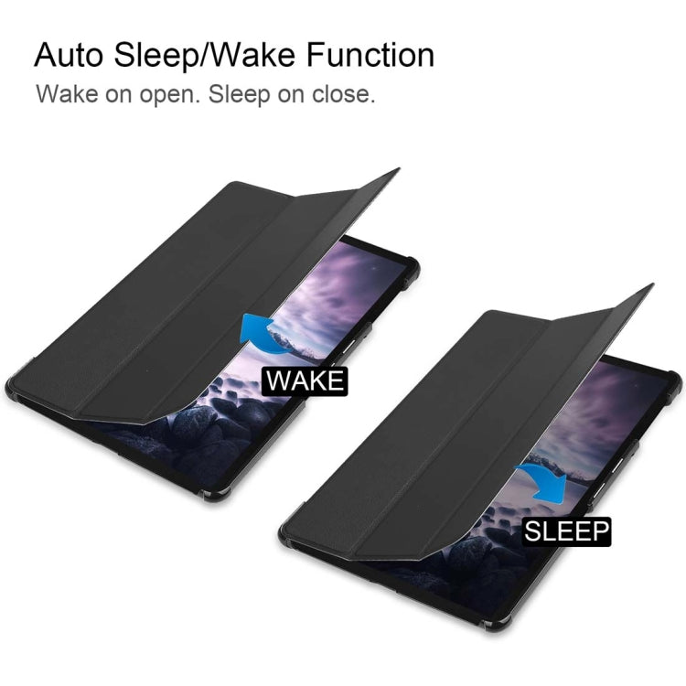 Custer Texture Horizontal Flip PU Leather Case for Galaxy Tab A 10.5 / T595 & T590, with Three-folding Holder & Sleep / Wake-up Function
