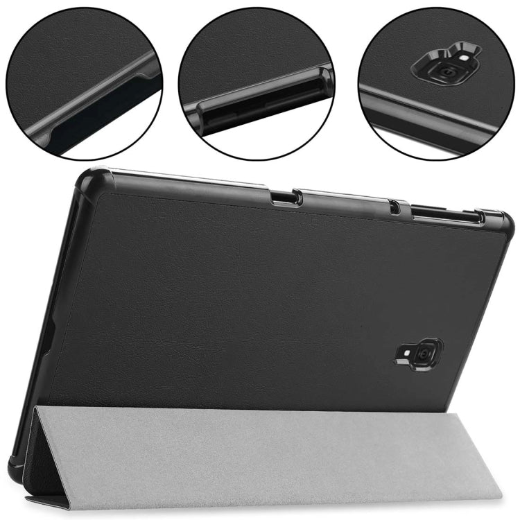 Custer Texture Horizontal Flip PU Leather Case for Galaxy Tab A 10.5 / T595 & T590, with Three-folding Holder & Sleep / Wake-up Function