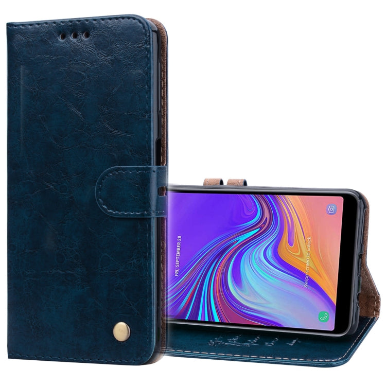 Business Style Oil Wax Texture Horizontal Flip Leather Case for Galaxy A7 (2018), with Holder & Card Slots & Wallet, For Galaxy A7