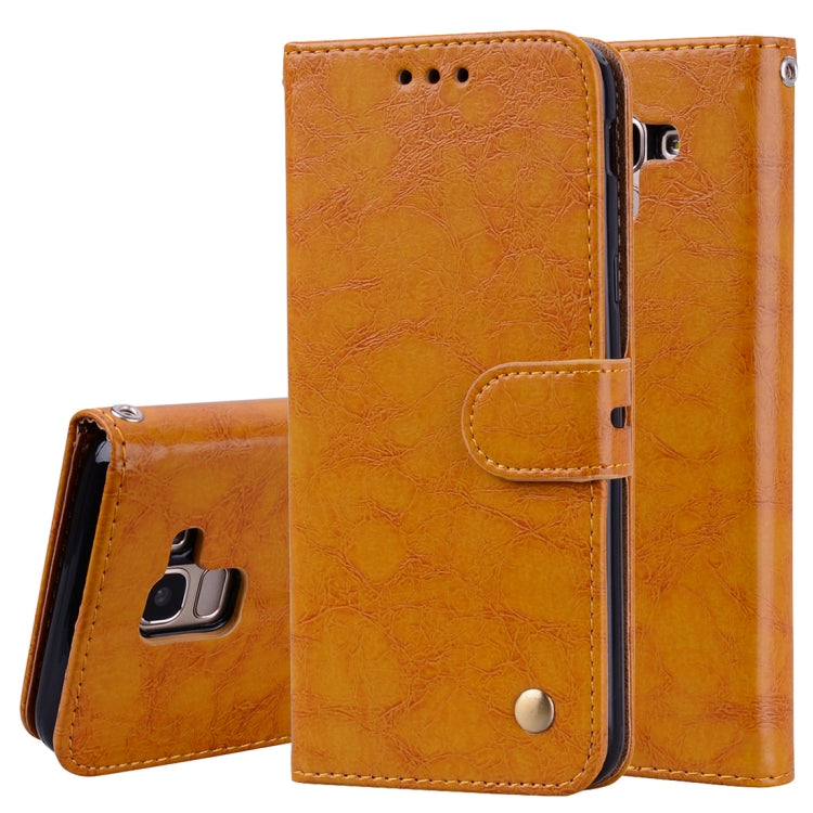 Business Style Oil Wax Texture Horizontal Flip Leather Case for Galaxy J6 (EU Version) (2018), with Holder & Card Slots & Wallet, For Galaxy J6 (EU Version) (2018)