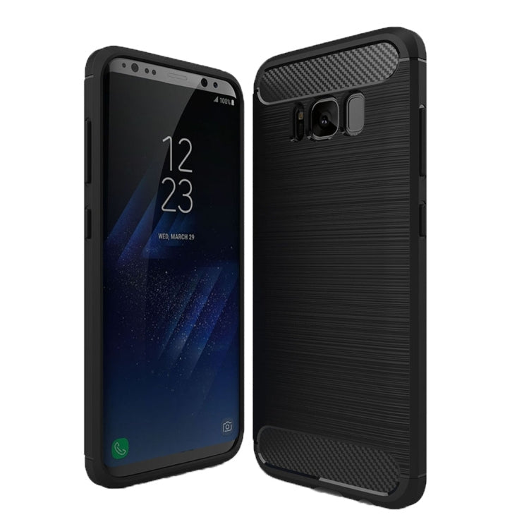 For Galaxy S8 Brushed Carbon Fiber Texture Shockproof TPU Protective Cover Case, For Galaxy S8, For Samsung Galaxy S8