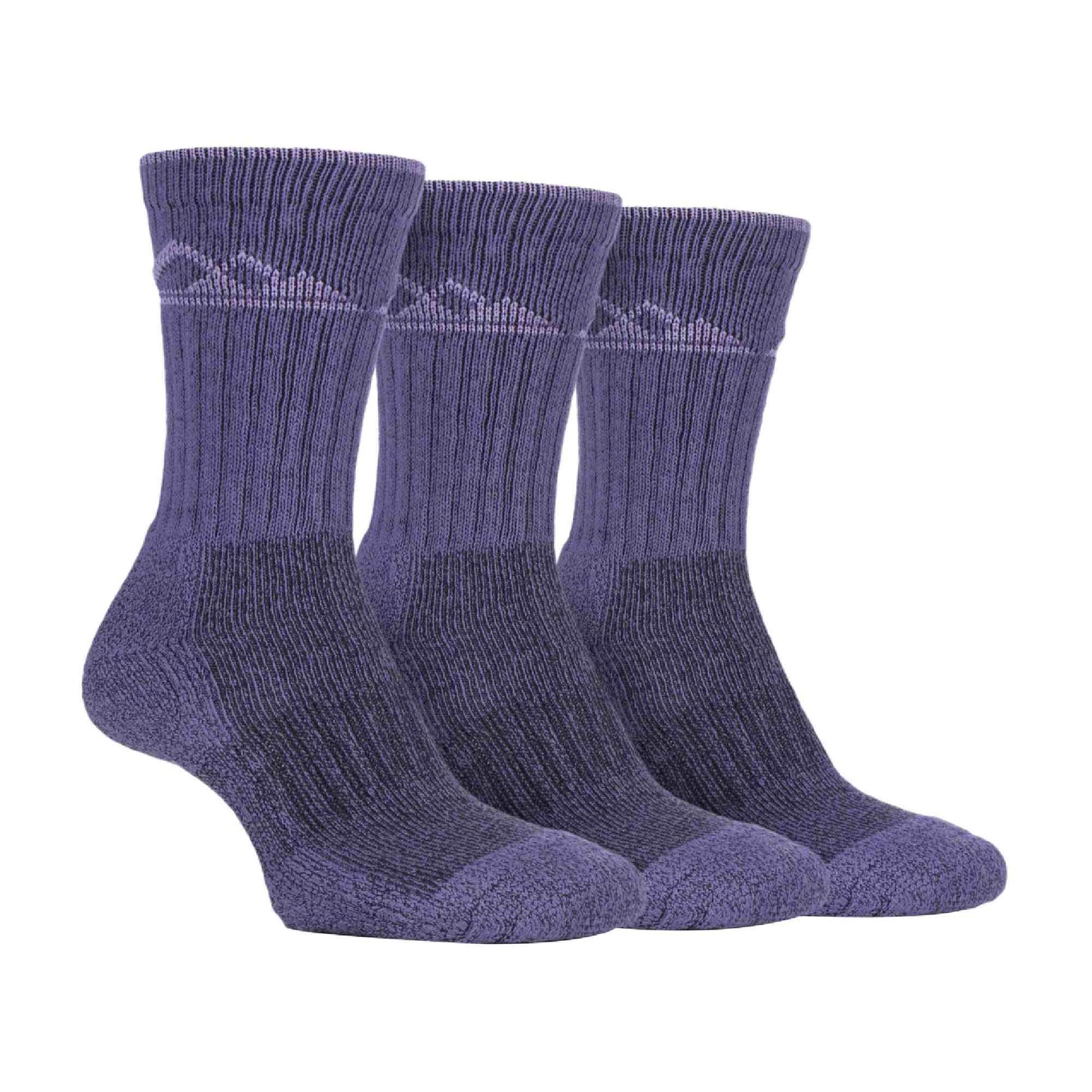 3 Pack Ladies Cushion Sole Outdoor Cotton Rich Hiking Boot Socks
