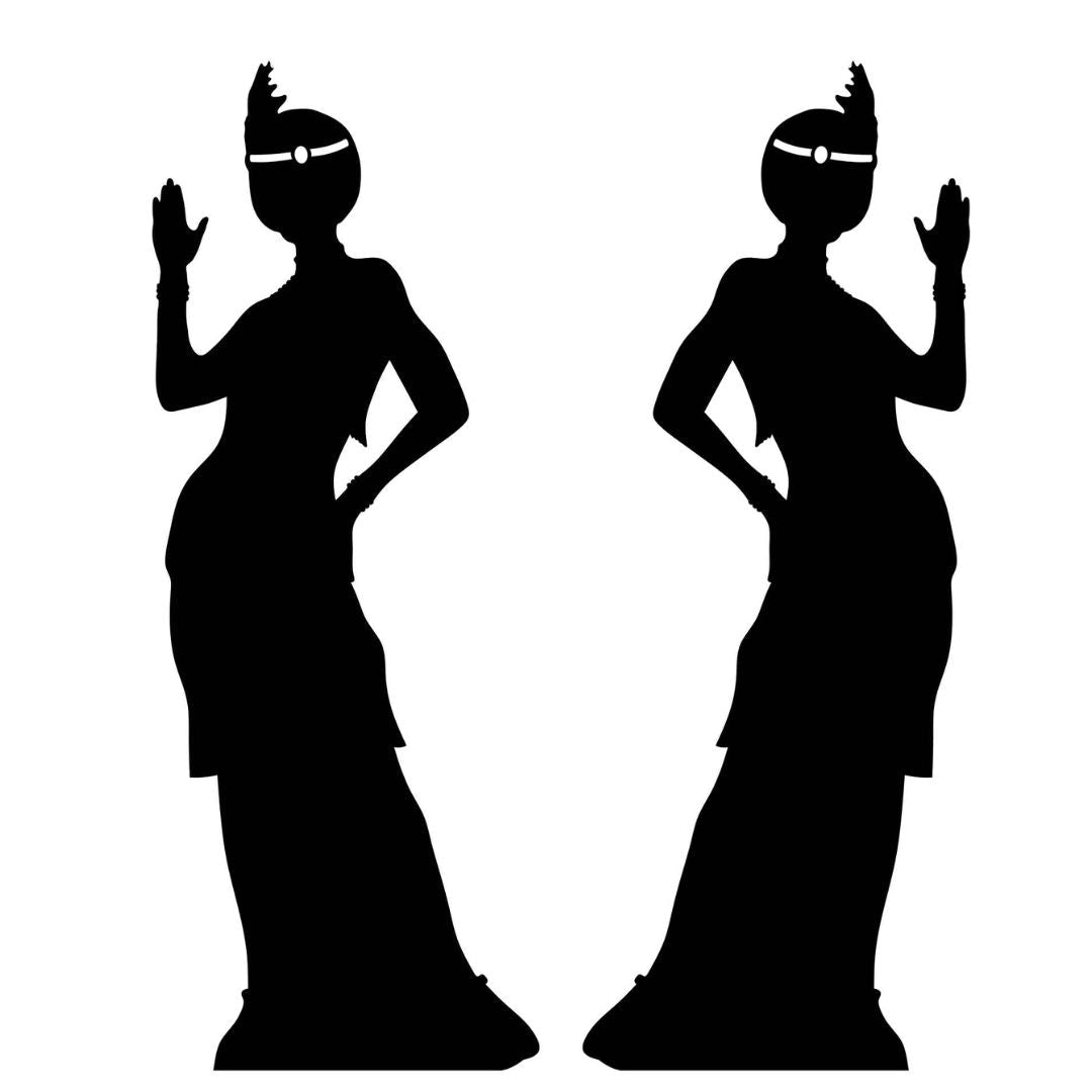 SC1308 Flapper Girl Silhouette Double Cardboard Cut Out Height 175cm