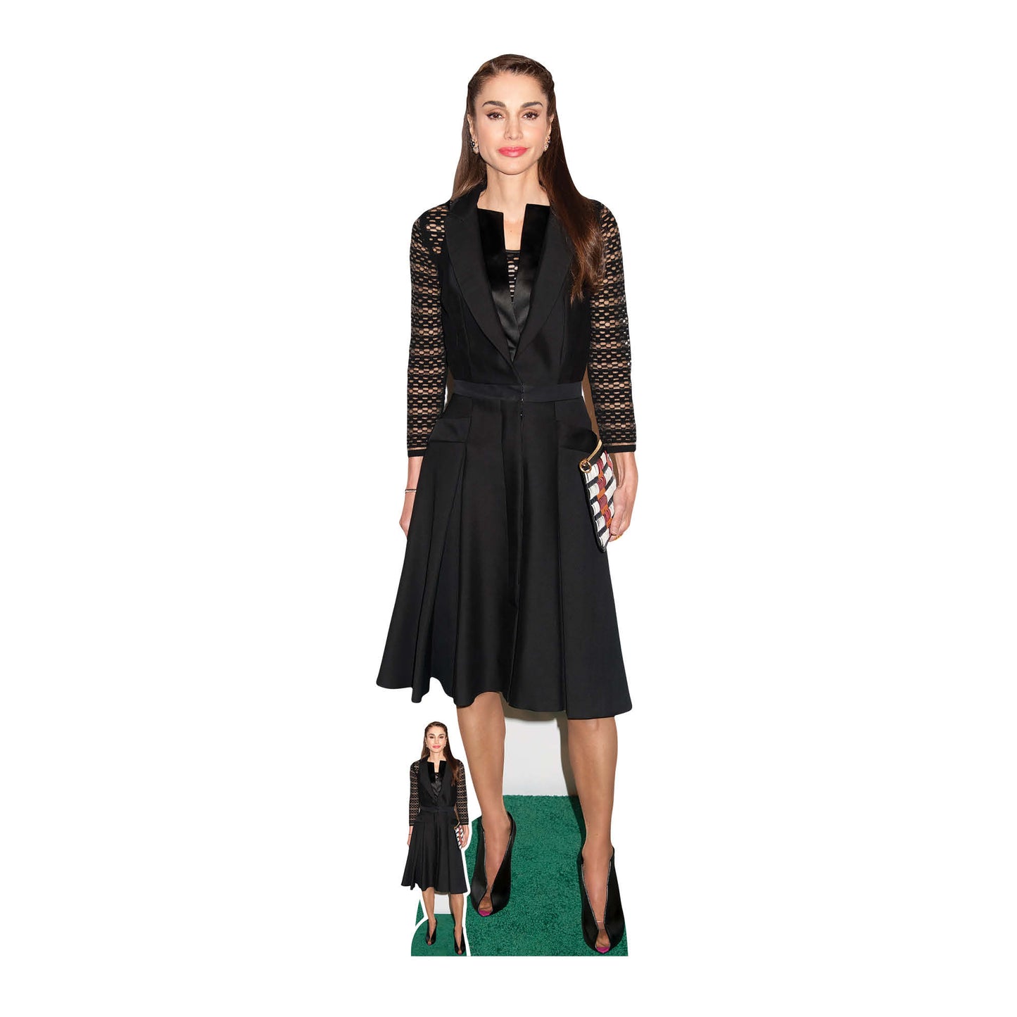 SC1693 Queen Rania of Jordan (Black Dress) Cardboard Cut Out Height 171cm