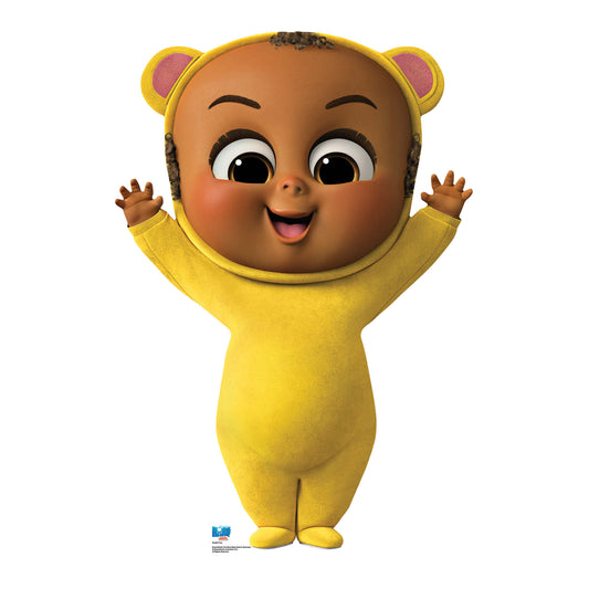 SC4037 Eric Yellow Bear Jumpsuit Cardboard Cut Out Height 89cm