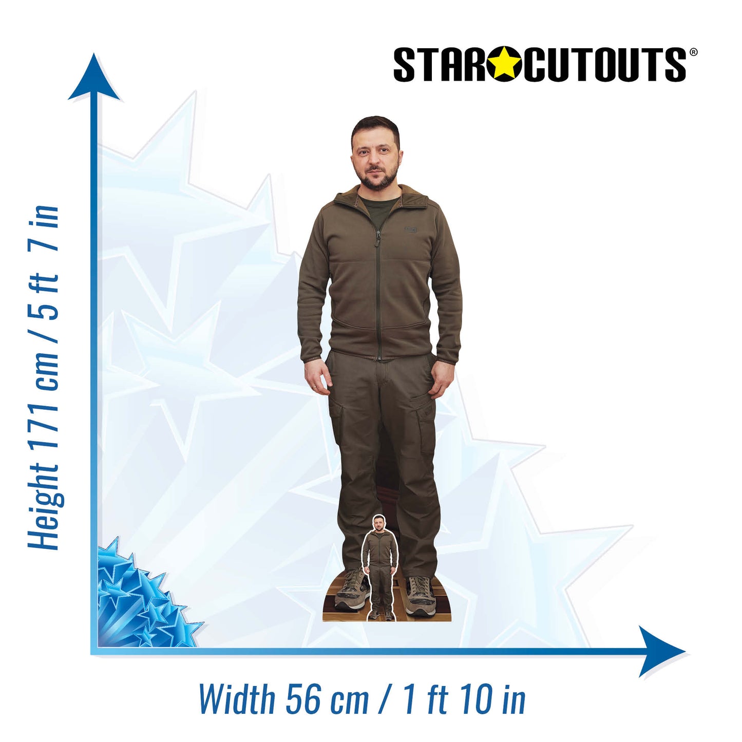 SC4078 Volodymyr Zelenskyy President Ukraine Cardboard Cut Out Height 171cm