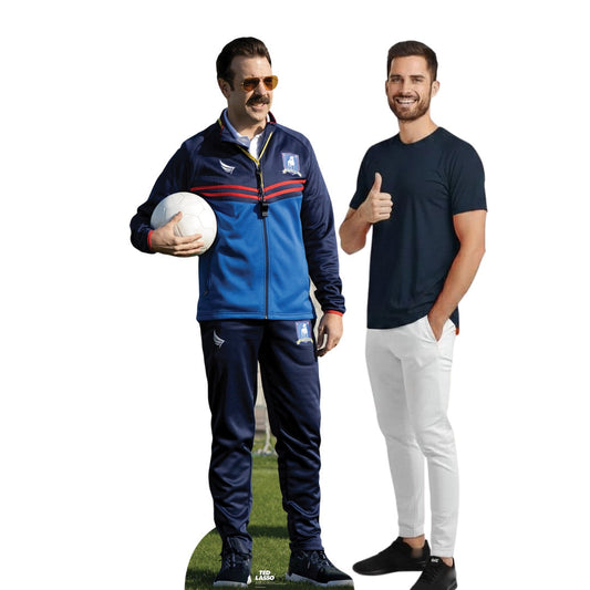 SC4149 Ted Lasso Jason Sudeikis with Football Cardboard Cutout Height 184cm