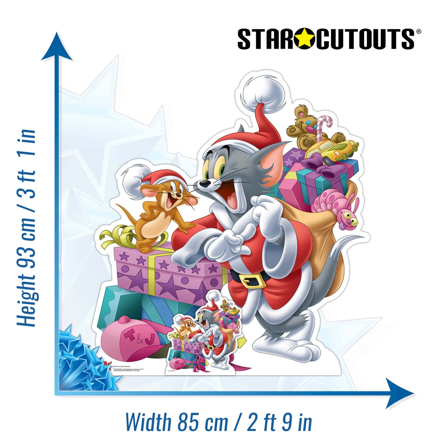 SC4181 Tom and Jerry Christmas Gifts Cardboard Cut Out Height 93cm