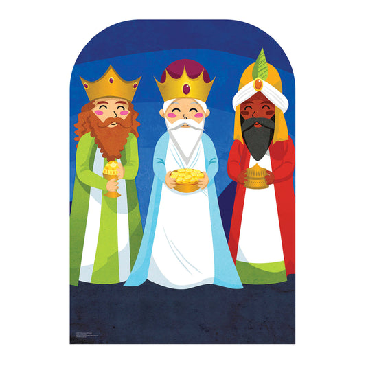 SC4230 Three Kings Christmas Child Stand In Cardboard Cut Out Height 131cm