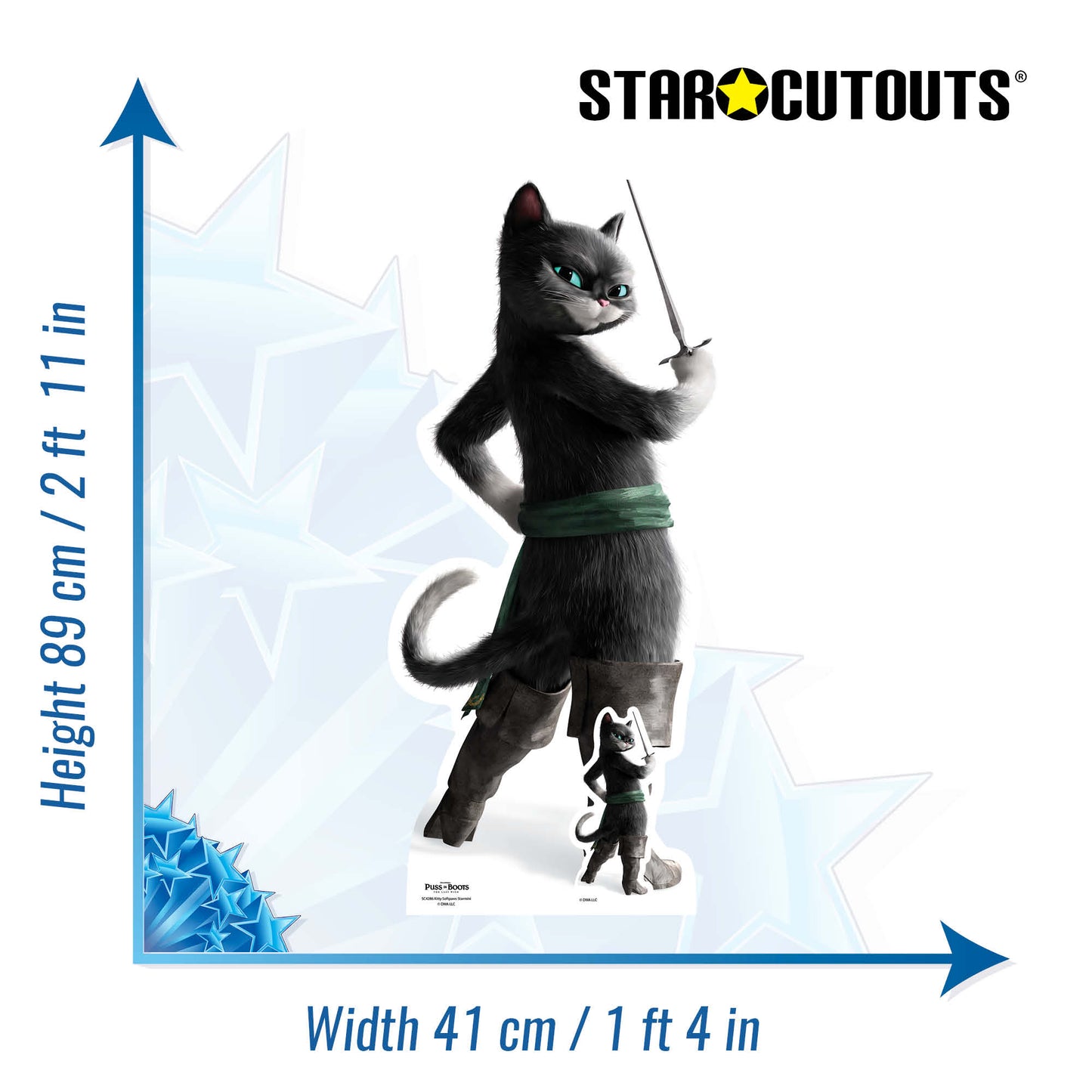 SC4286 Kitty Soft Paws Puss in Boots Star Mini Cardboard Cut Out Height 89cm