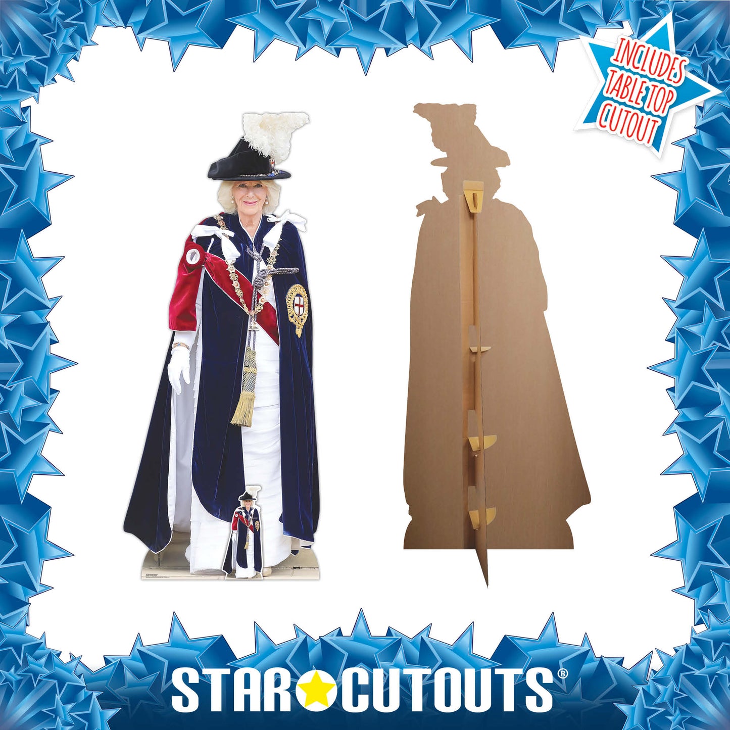 SC4386 Queen Camilla Royal  Family Garter Cardboard Cut Out Height 195cm