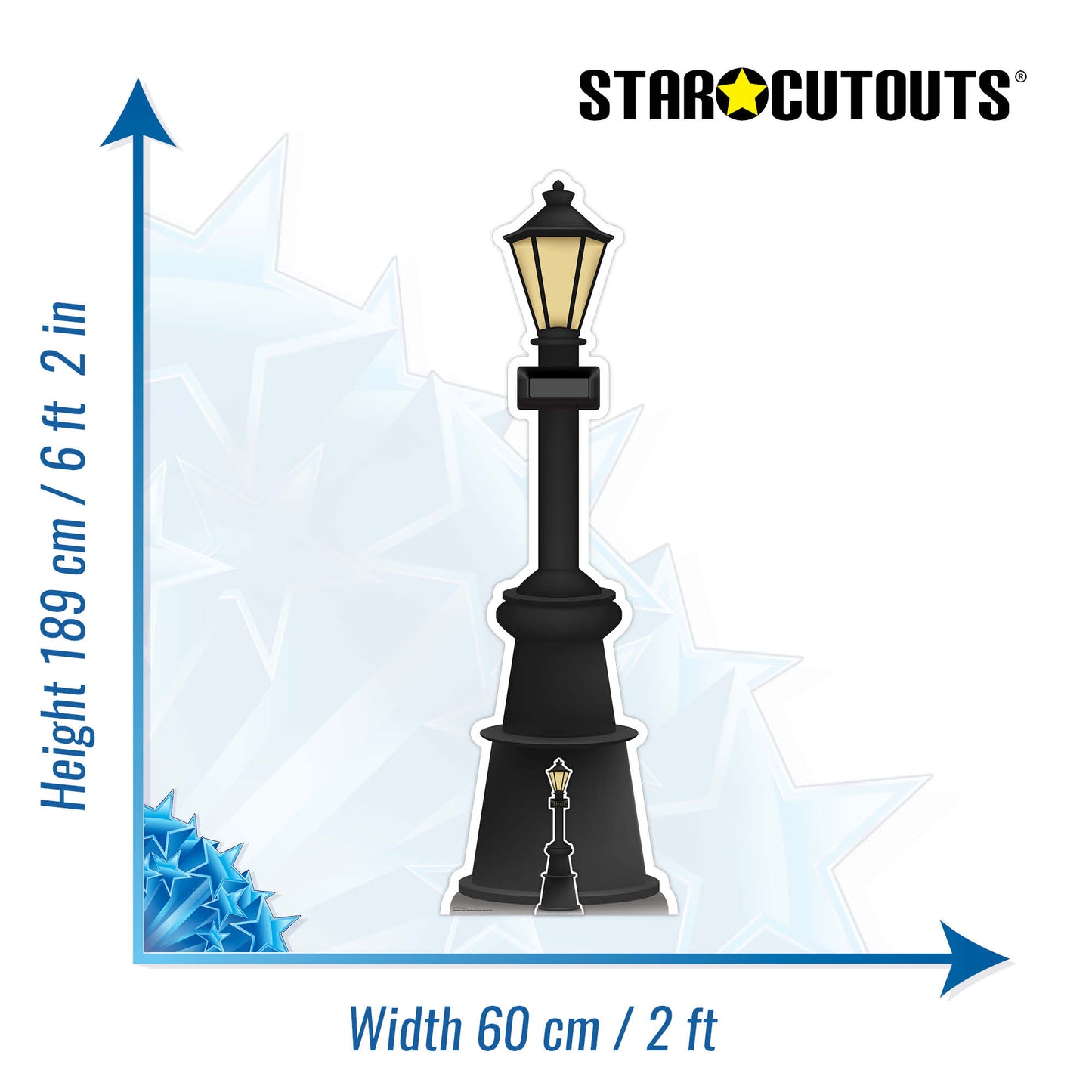 SC4458 Victorian Era Lampost Blank Sign Cardboard Cutout Height 189cm