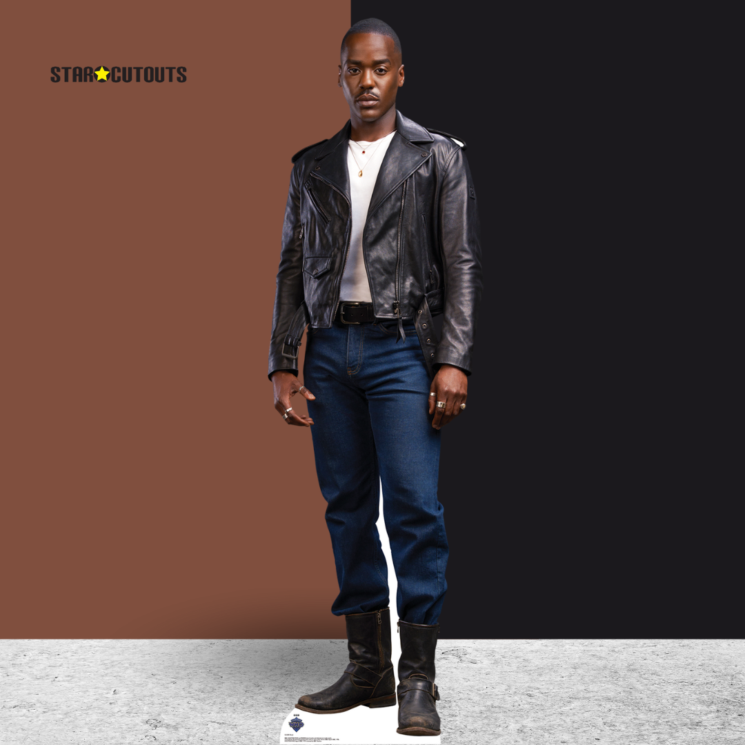 SC4490 Fifteenth Doctor Ncuti Gatwa Doctor Who Black Leather Jacket  Cardboard Cut Out Height 175.00cm
