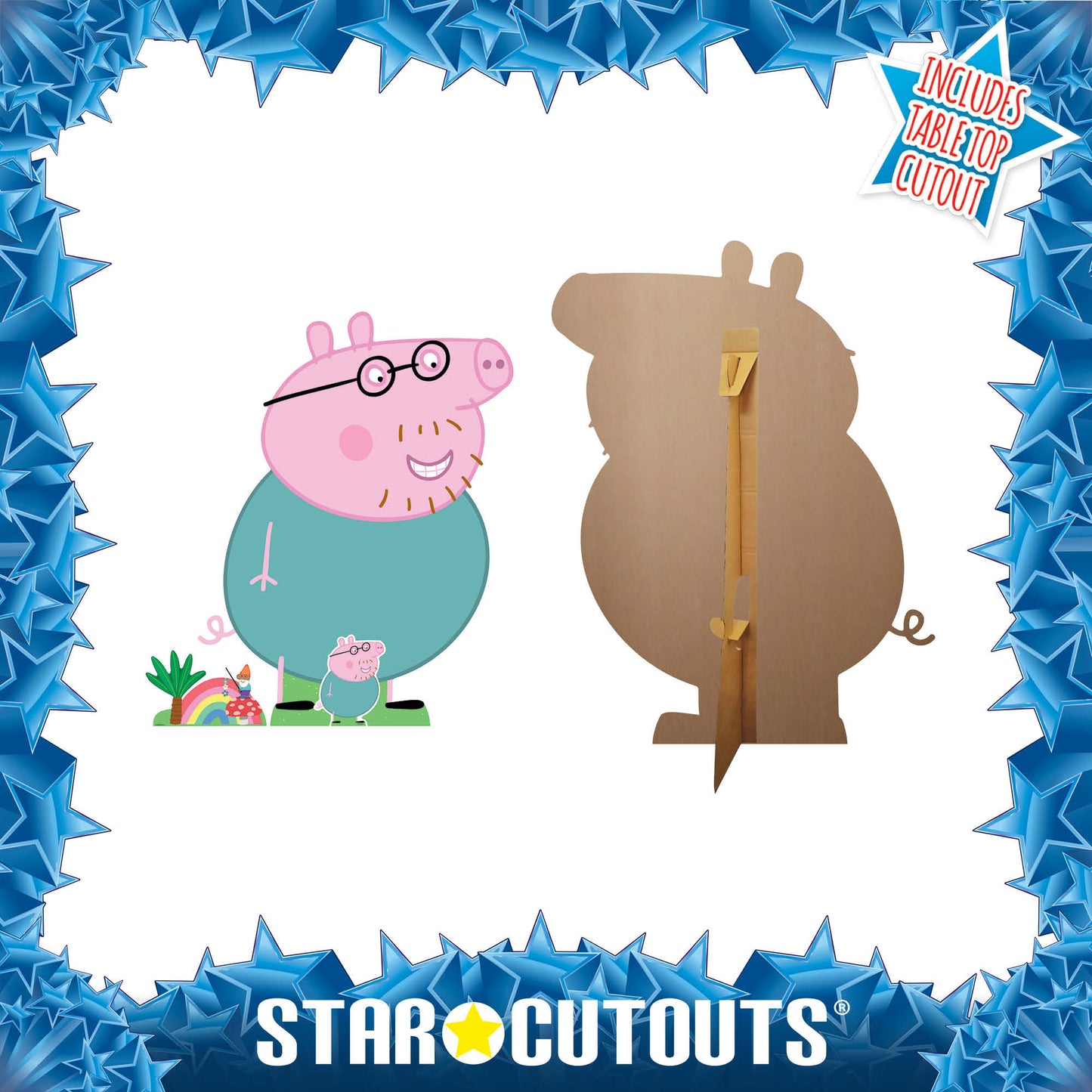 SC4527 Peppa Daddy Pig Happy Large Cardboard Cutout Height 121cm