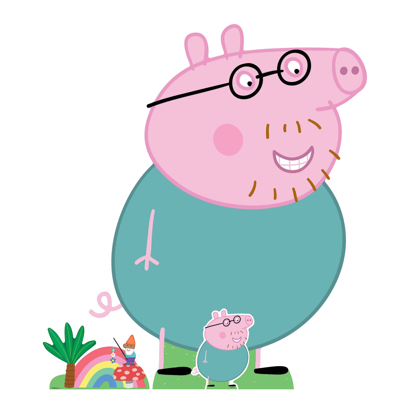 SC4527 Peppa Daddy Pig Happy Large Cardboard Cutout Height 121cm