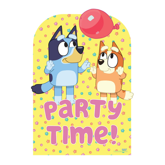 SC4570 Bluey Bingo Balloon Play Party Time Child Sized Backdrop Cardboard Cutout Height 135cmBluey Cardboard Cutout UK | Life Size Party Decoration