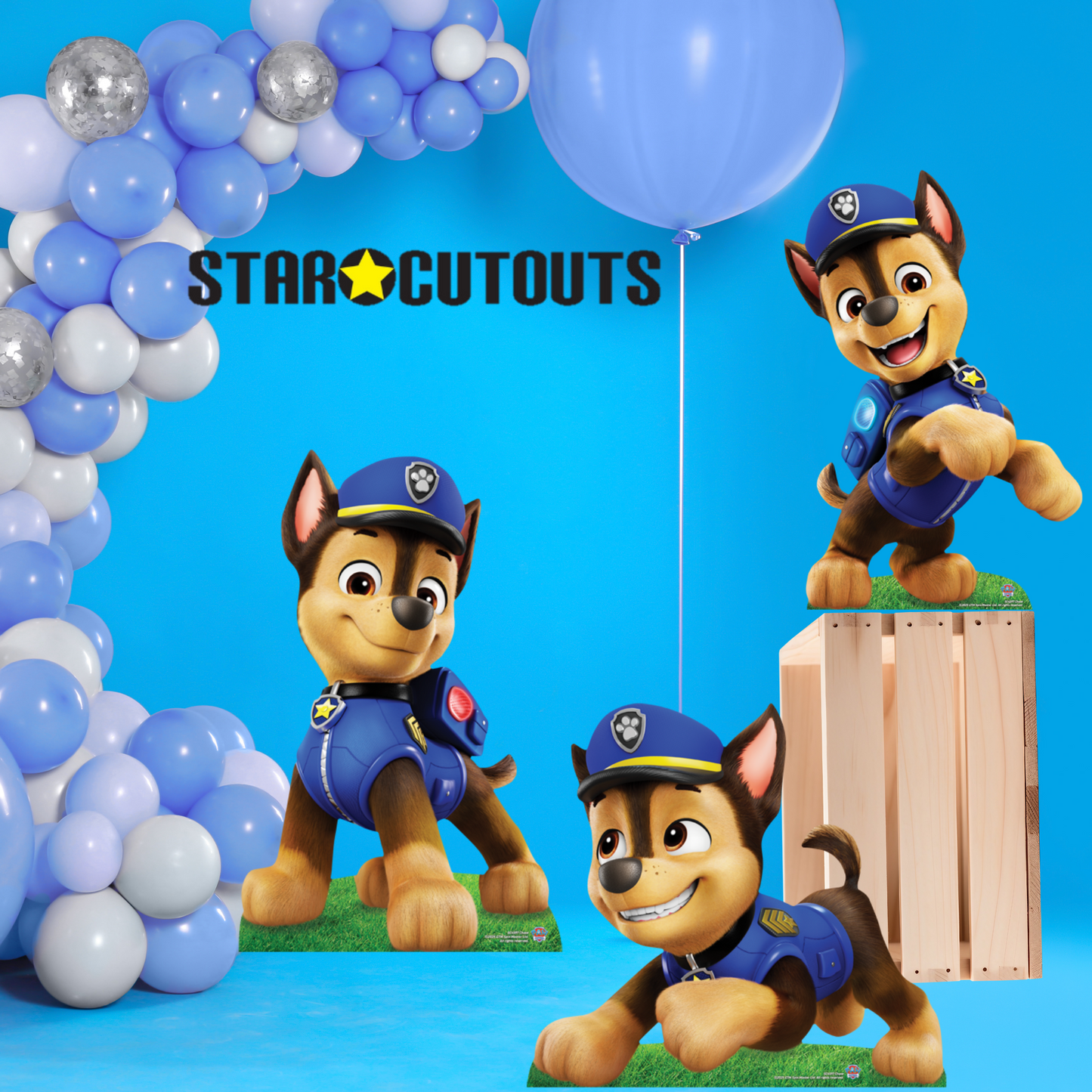 SC4597 Three Chase Paw Patrol  Multi Pack Bundle Cardboard Cut Outs Height 66cmPaw Patrol Cardboard Cutouts UK | Kids Party Decorations