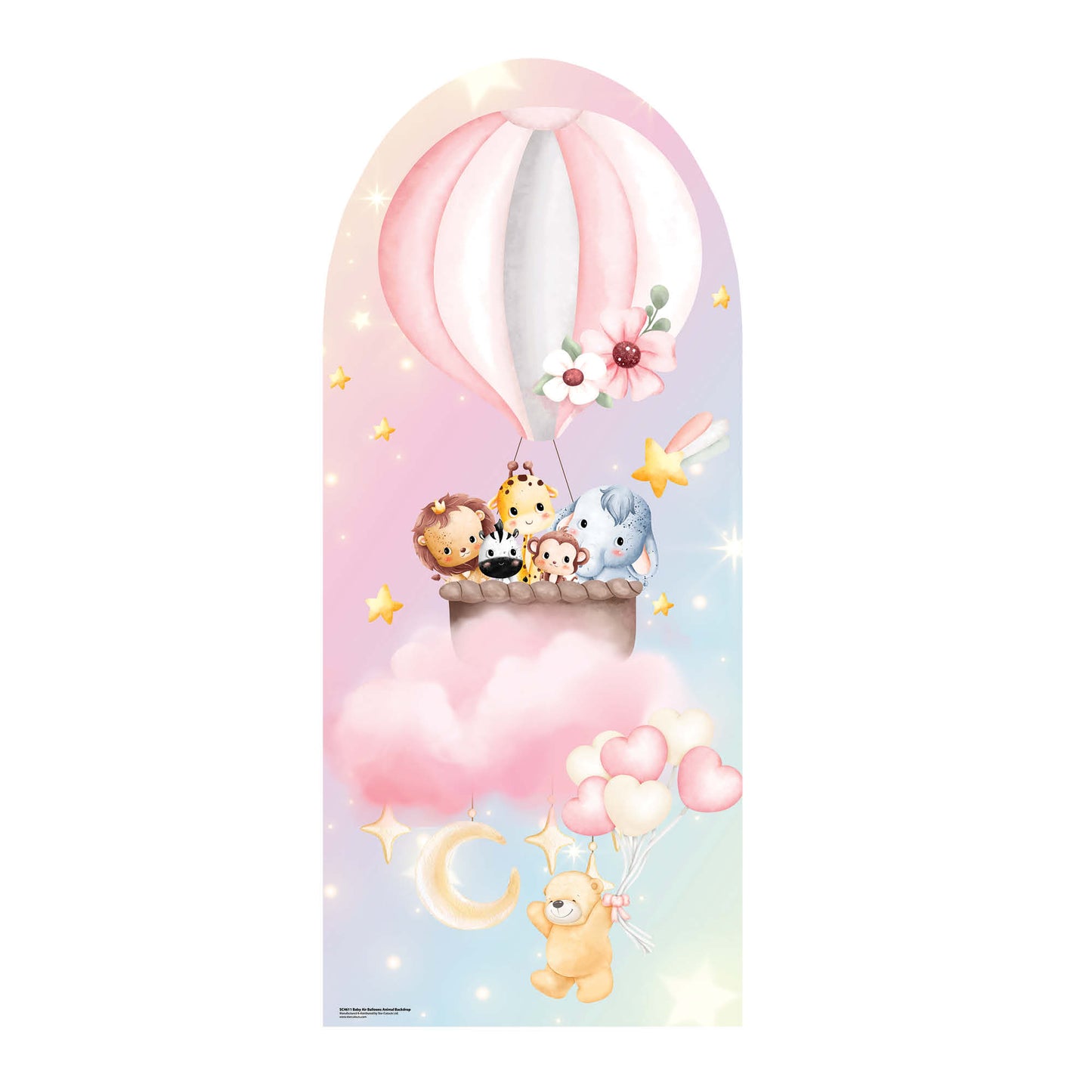SC4611 Baby Air Balloons Animal Backdrop Cardboard Cut Out Height 185cm