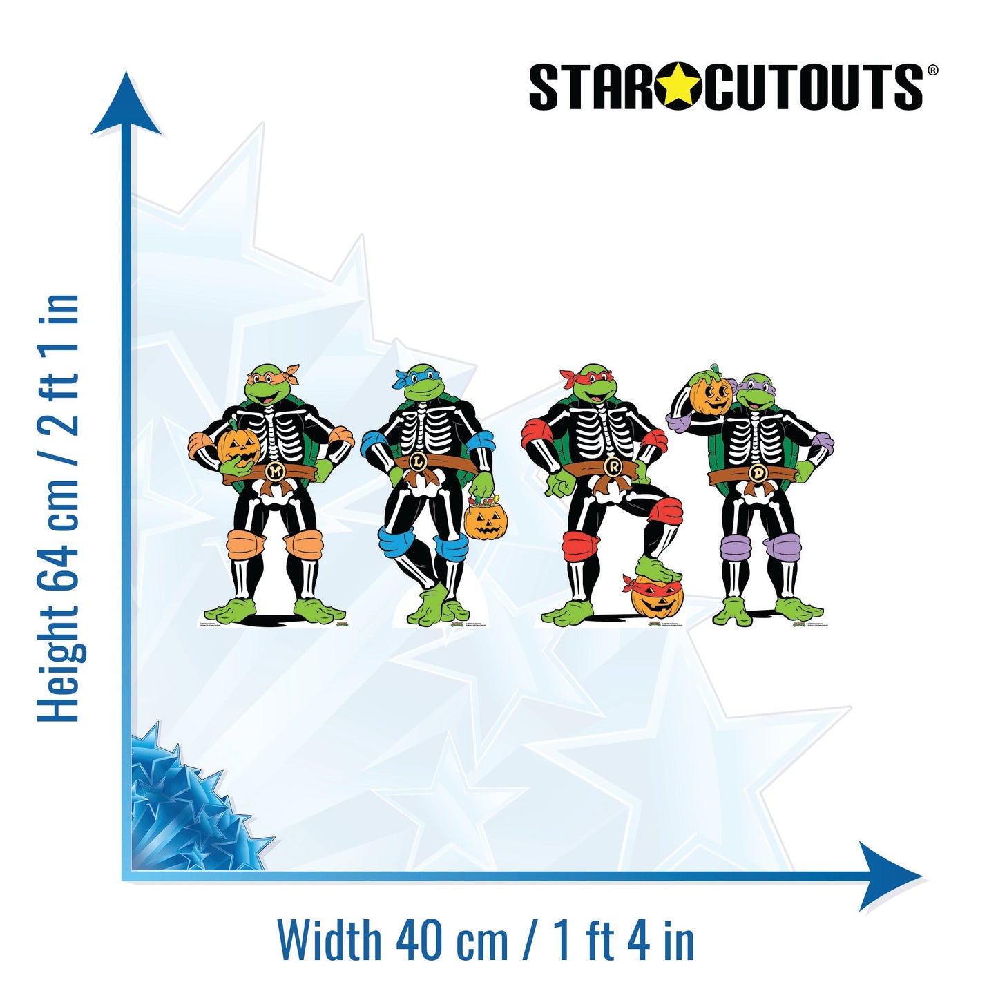 SC4639 TMNT Halloween Star Mini  Multi Pack Bundle Teenage Mutant Ninja Turtles  Cardboard Cutouts Height 64cm