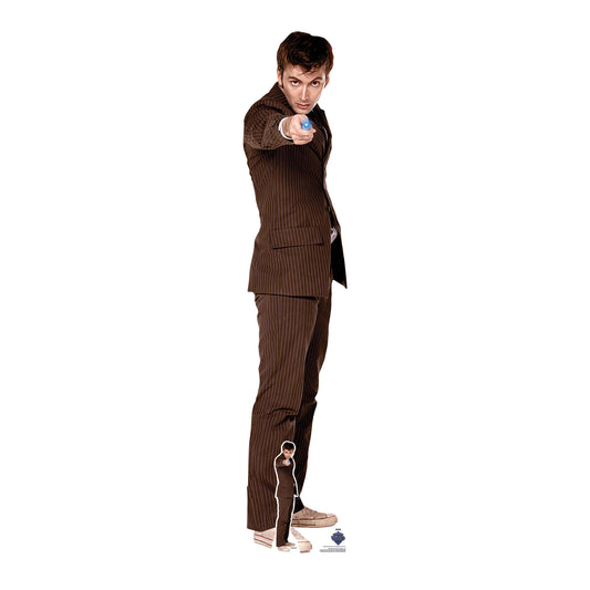 SC4645 Dr Who The Tenth Doctor Pointing Sonic Screwdriver Cardboard Cut Out Height 185cm Doctor Who Cardboard Cutouts | Life Size Characters UK