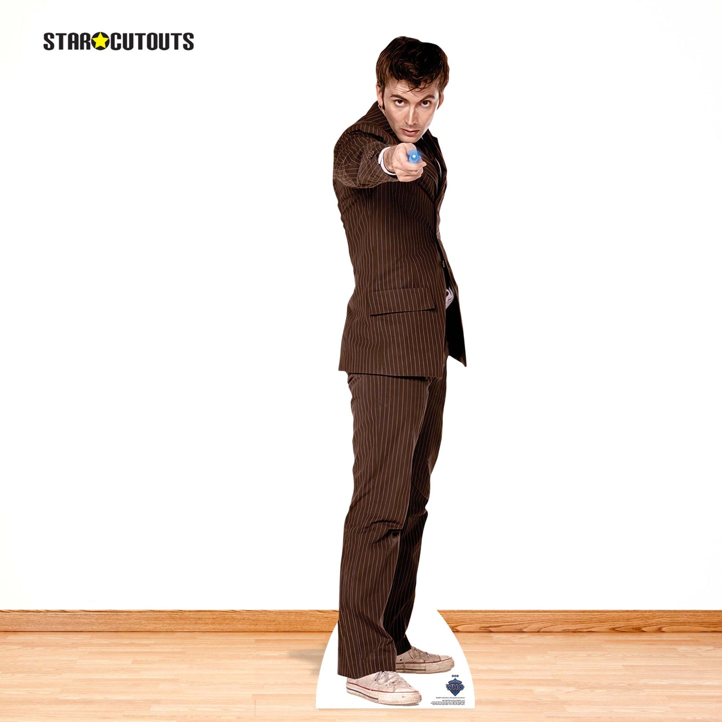 SC4645 Dr Who The Tenth Doctor Pointing Sonic Screwdriver Cardboard Cut Out Height 185cm Doctor Who Cardboard Cutouts | Life Size Characters UK