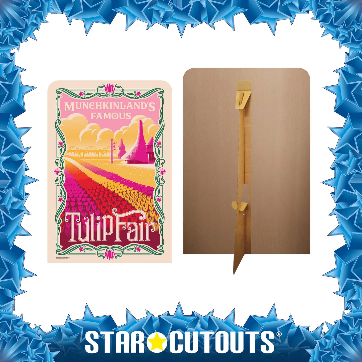 SC4655 Wicked Munchkinland Tulip Fair Backdrop Single Cardboard Cut Out Height 133cm