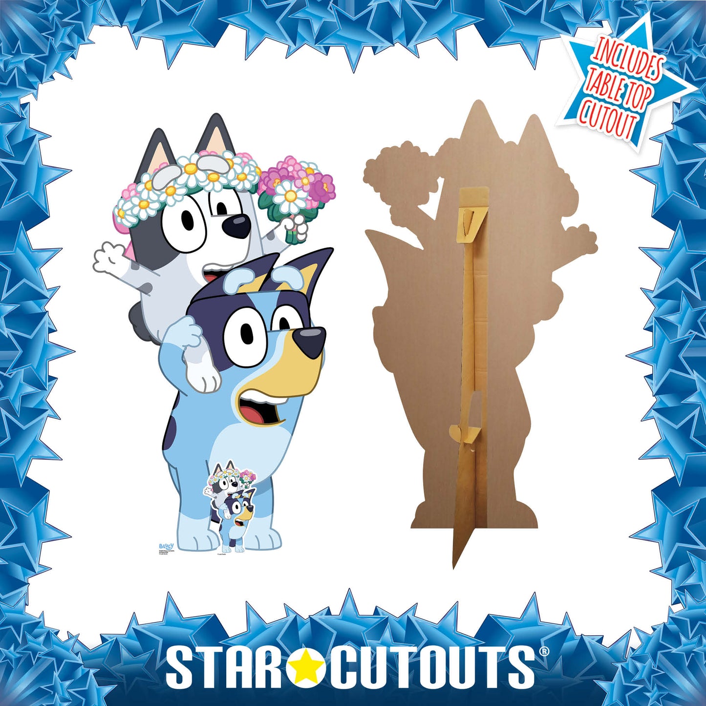SC4664 Bluey and Muffin as Flower Girls  Cardboard Cut Out Height 136cm