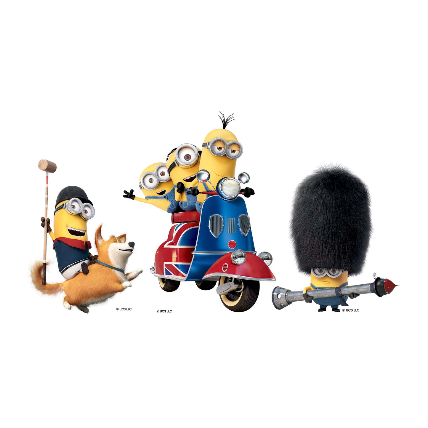 SC4745 Minions British Invasion Three Small Cardboard Cutouts Shelf Top Pack  Height 28cm