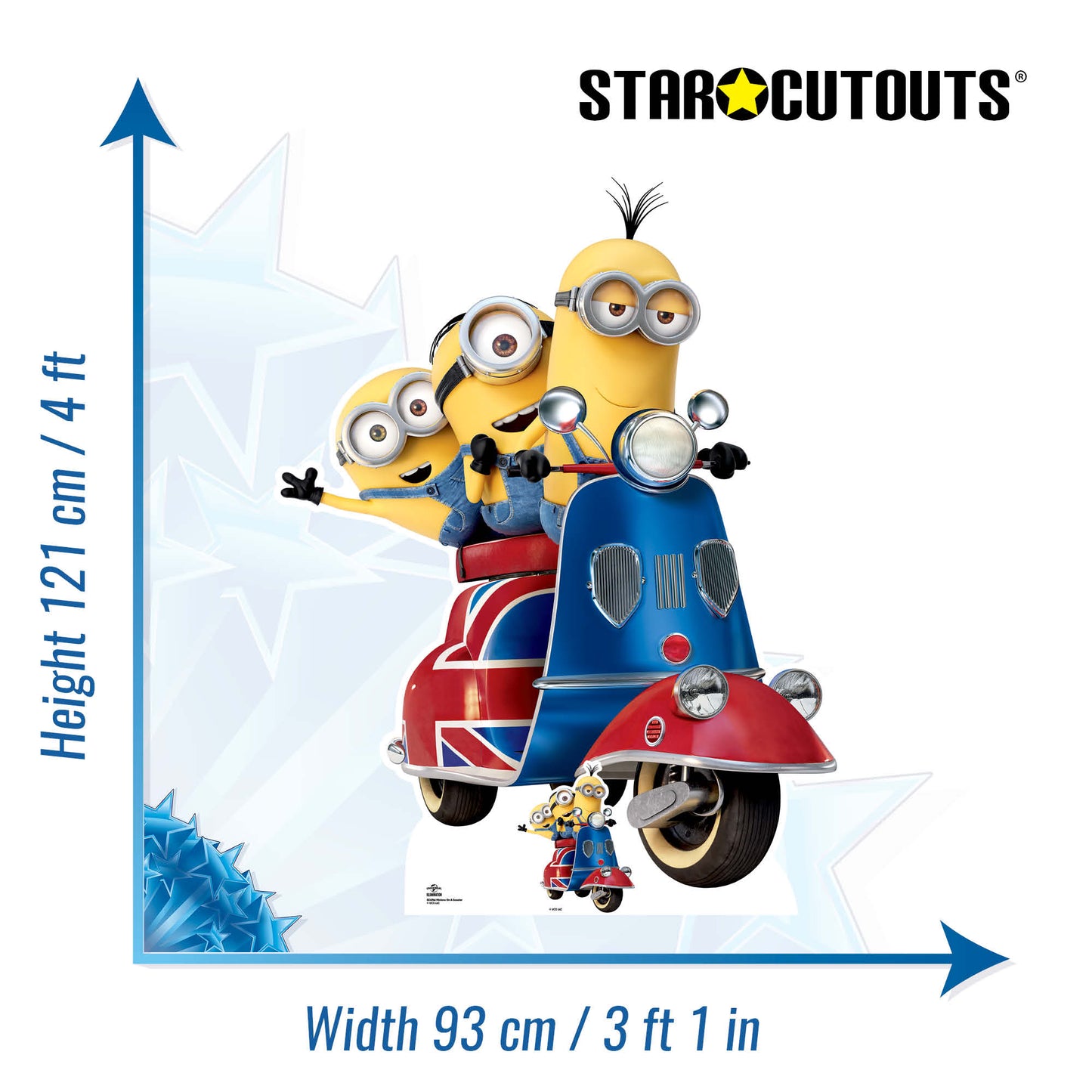SC4746 Minions on Scooter Cardboard Cutout Height 121cm