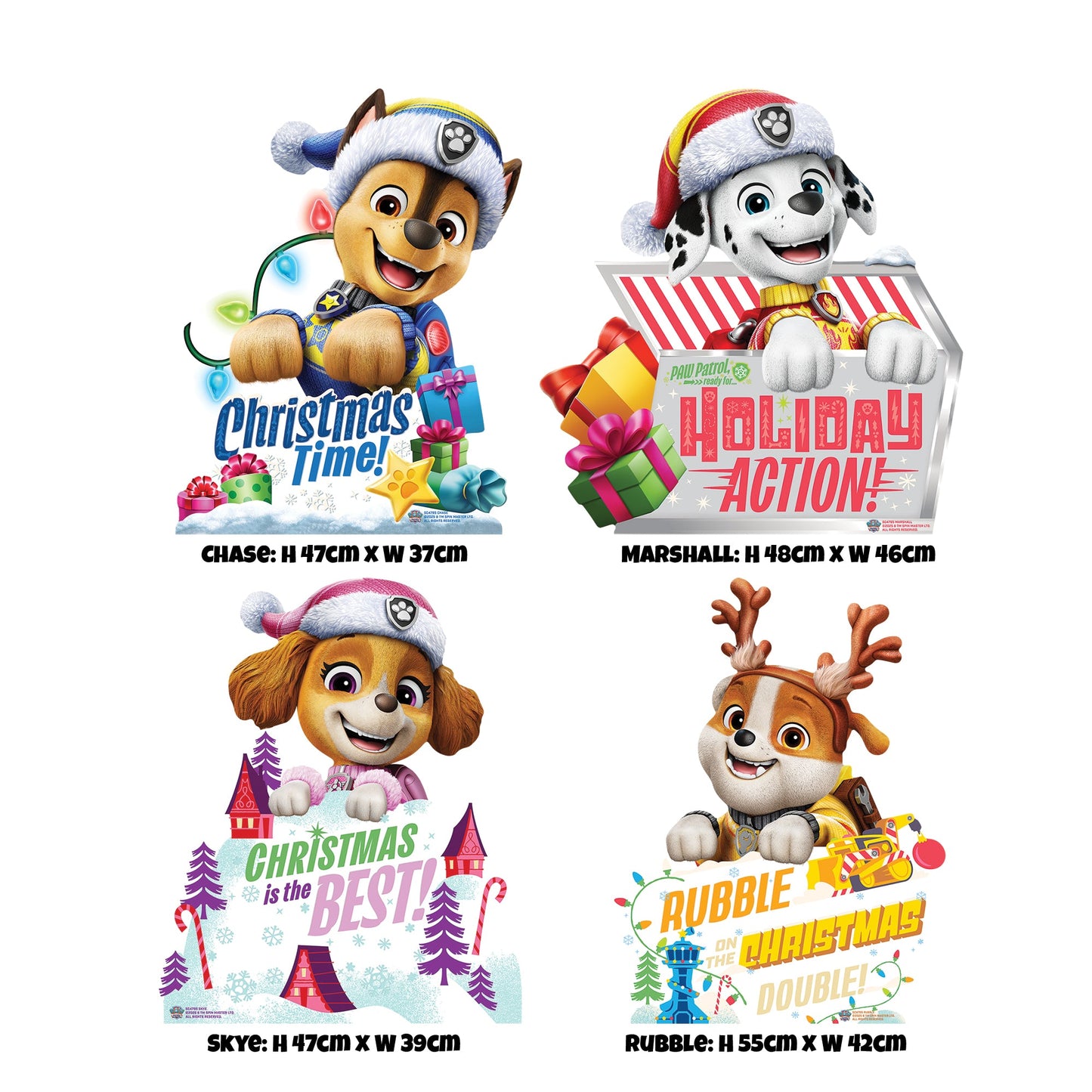 SC4795 PAW Patrol Christmas Sign Star Mini  Multi Pack Bundle  Cardboard Cut Out Height 55cm