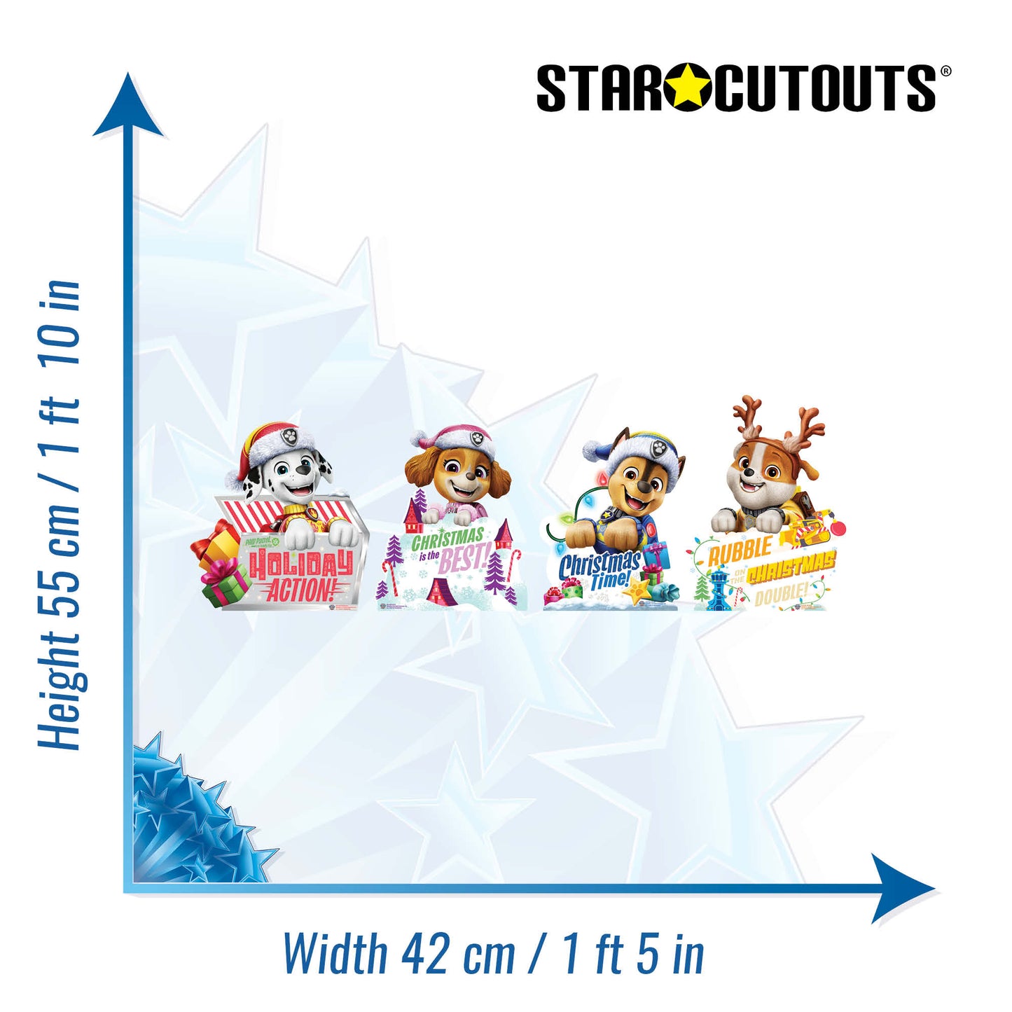 SC4795 PAW Patrol Christmas Sign Star Mini  Multi Pack Bundle  Cardboard Cut Out Height 55cm