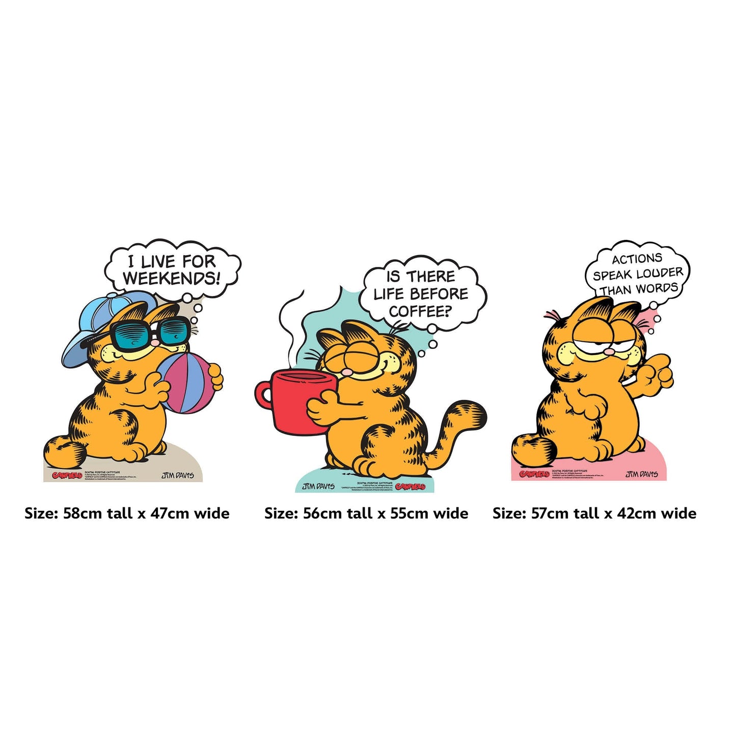 SC4796 Garfield 80s Positive Cattitude Star Mini  Multi Pack Bundle (Multi-Function) -  Cardboard Cutout Height 58cm