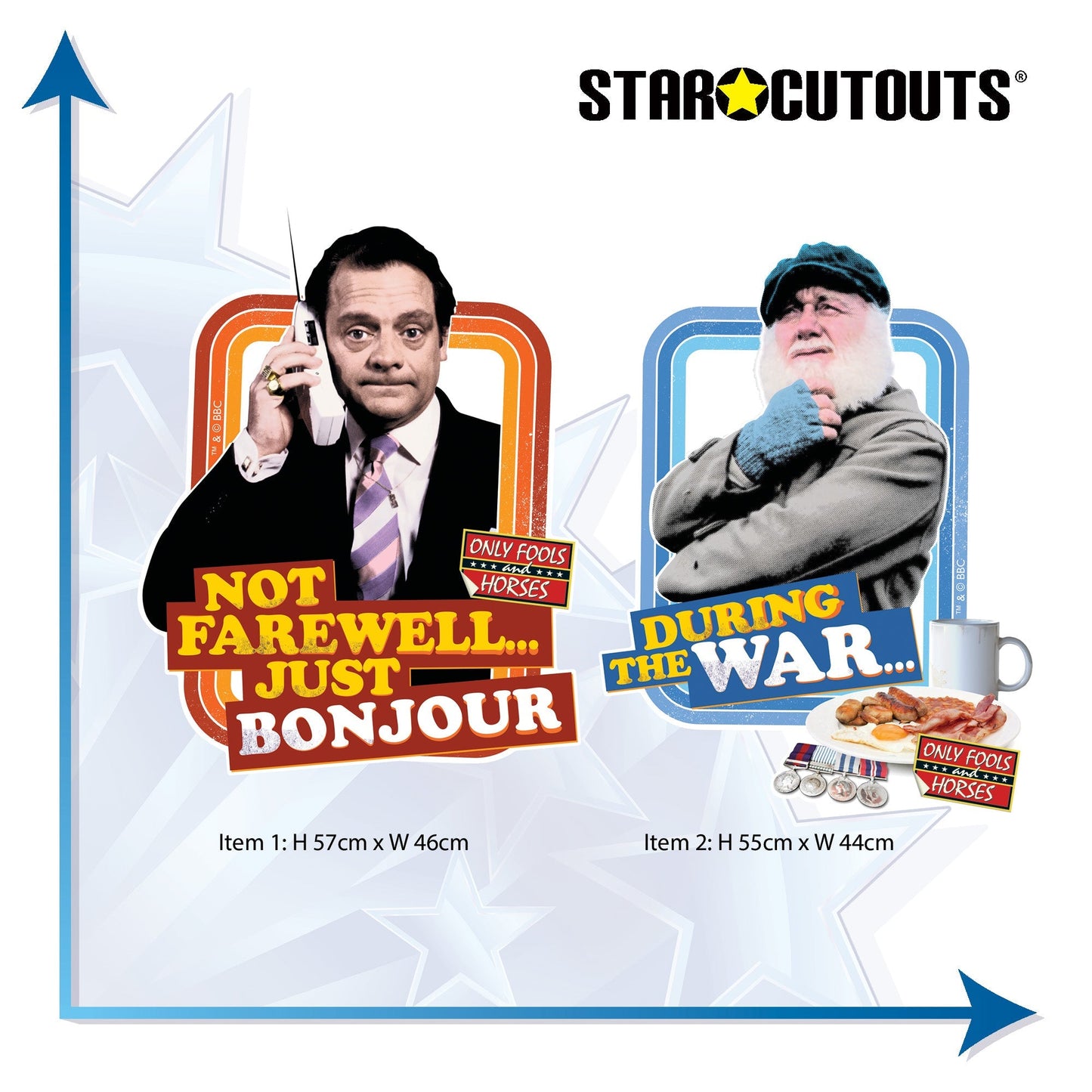 SC4844 Not Farewell Just Bonjour & During the War Wall Décor Cardboard Cut Out Height 57cm