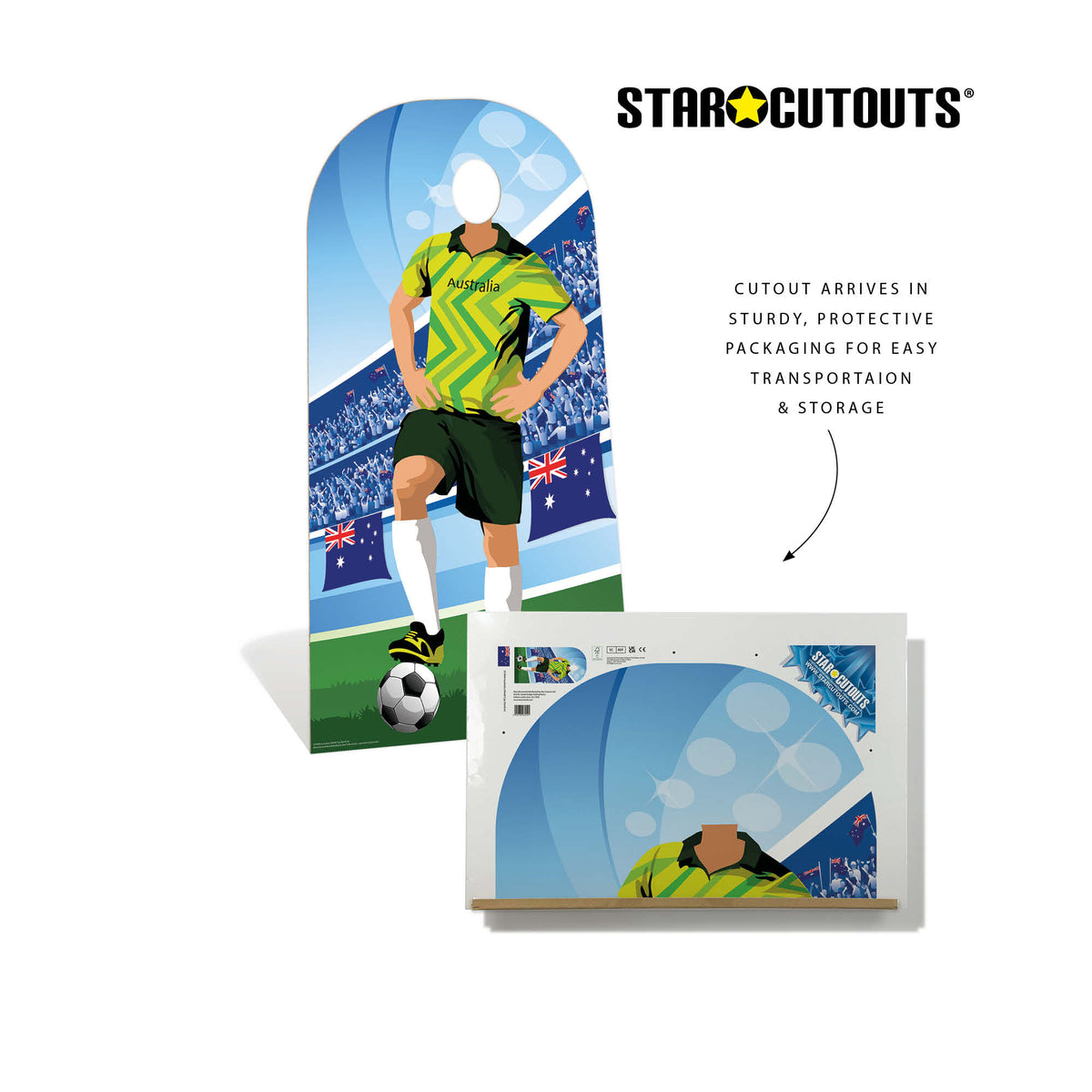 SC4944 Austrailia World Cup 2026 Football World Tournament Cup Stand-in Cardboard Cutout Height 190cm