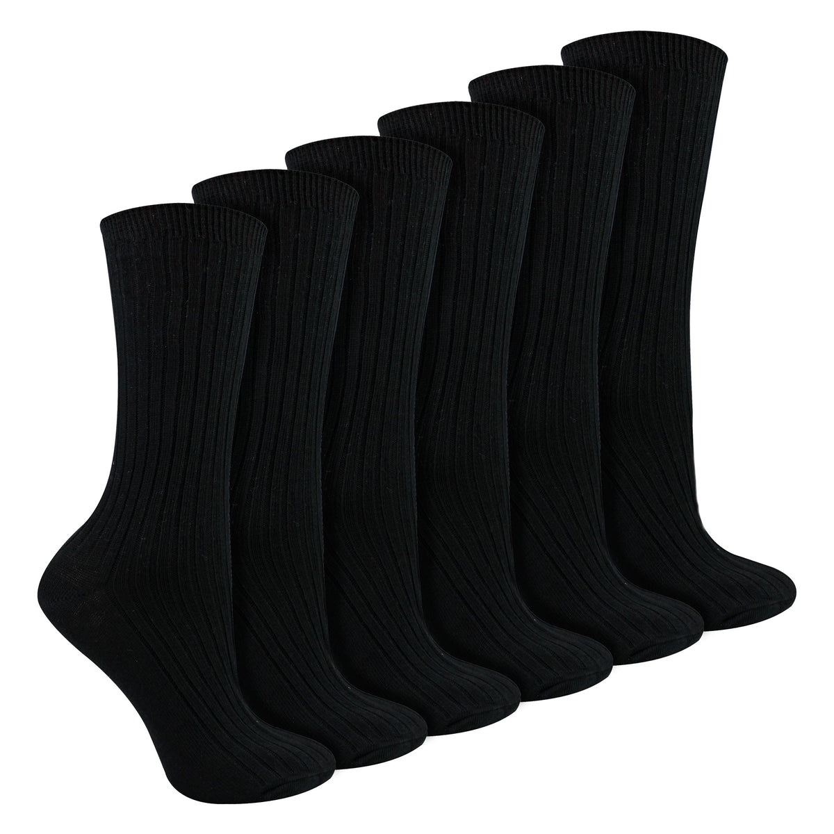Ladies 6 Pack 100% Cotton Breathable Soft Socks