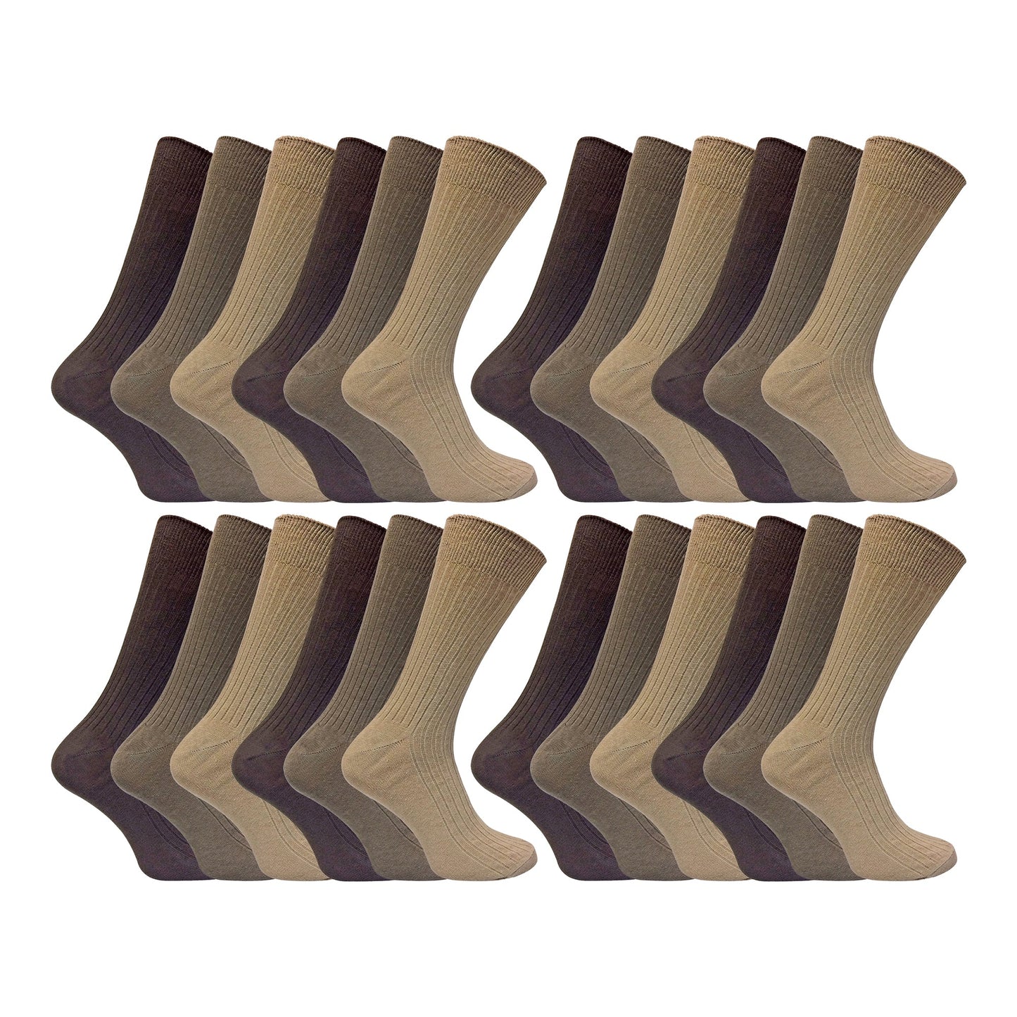 Mens Thin Soft Cotton Plain Coloured Socks (Multipack Options)