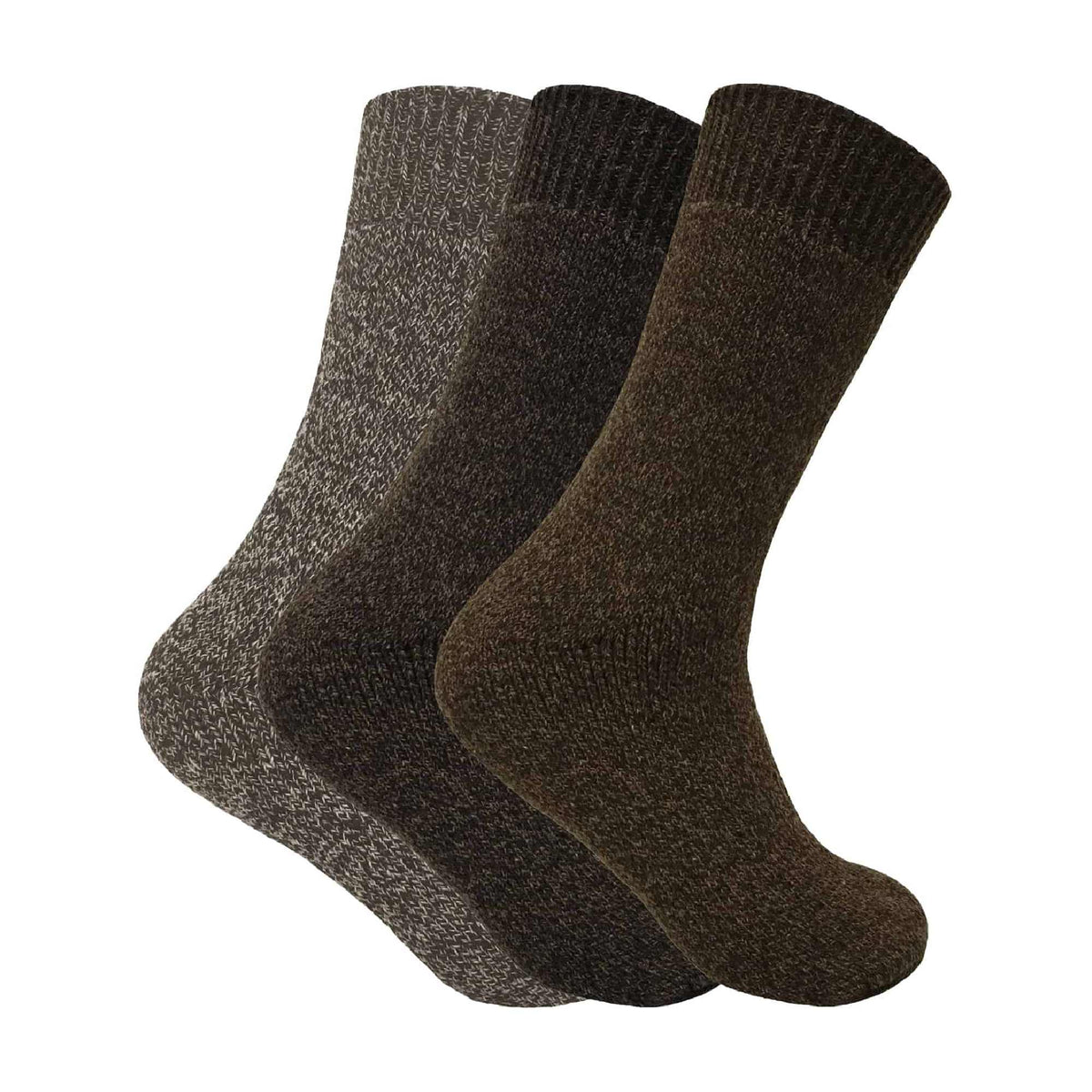 3 Pack Mens Padded Sole Winter Warm Thermal Wool Walking Boot Socks