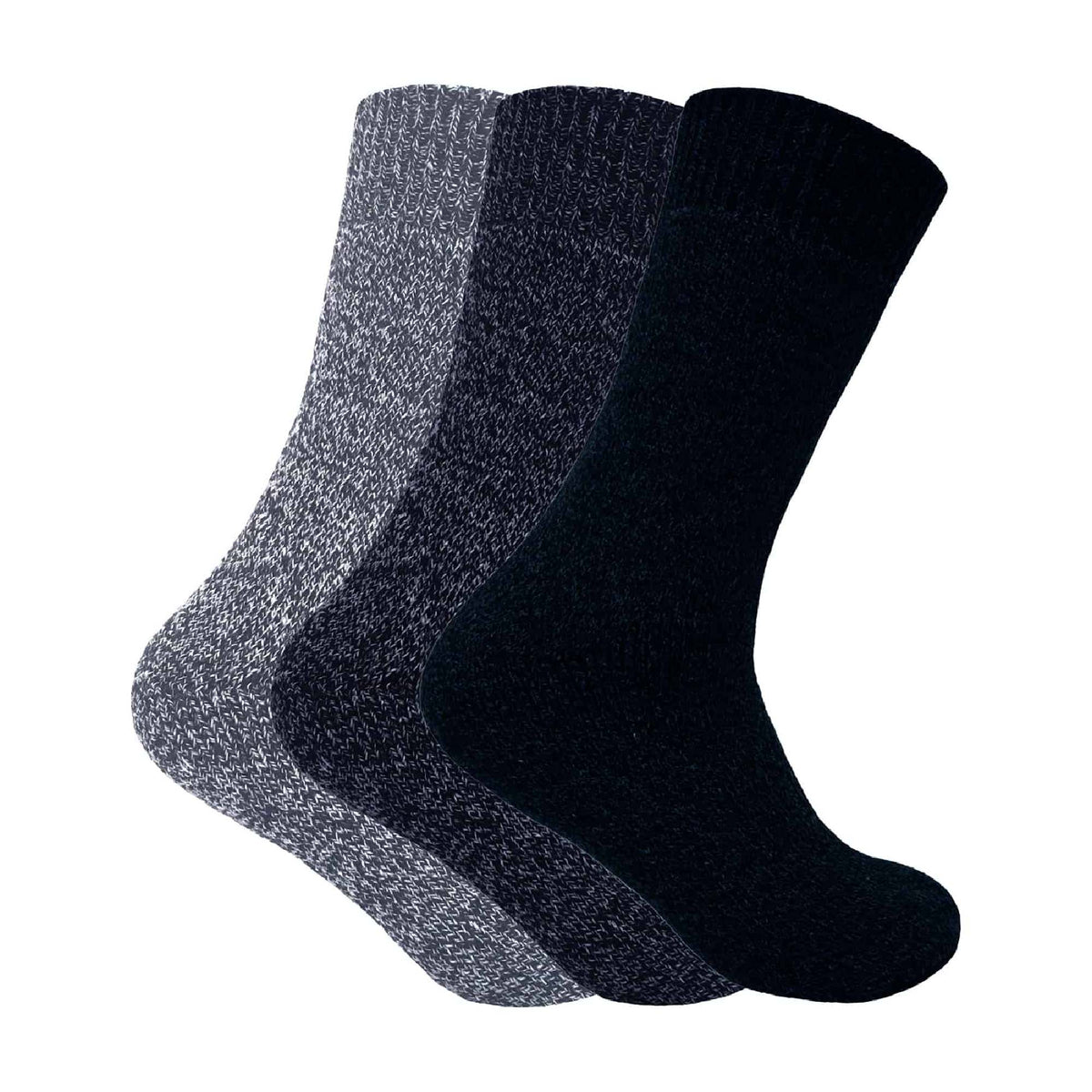 3 Pack Mens Padded Sole Winter Warm Thermal Wool Walking Boot Socks