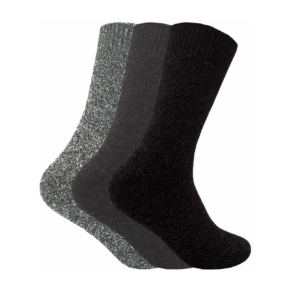 3 Pack Mens Padded Sole Winter Warm Thermal Wool Walking Boot Socks