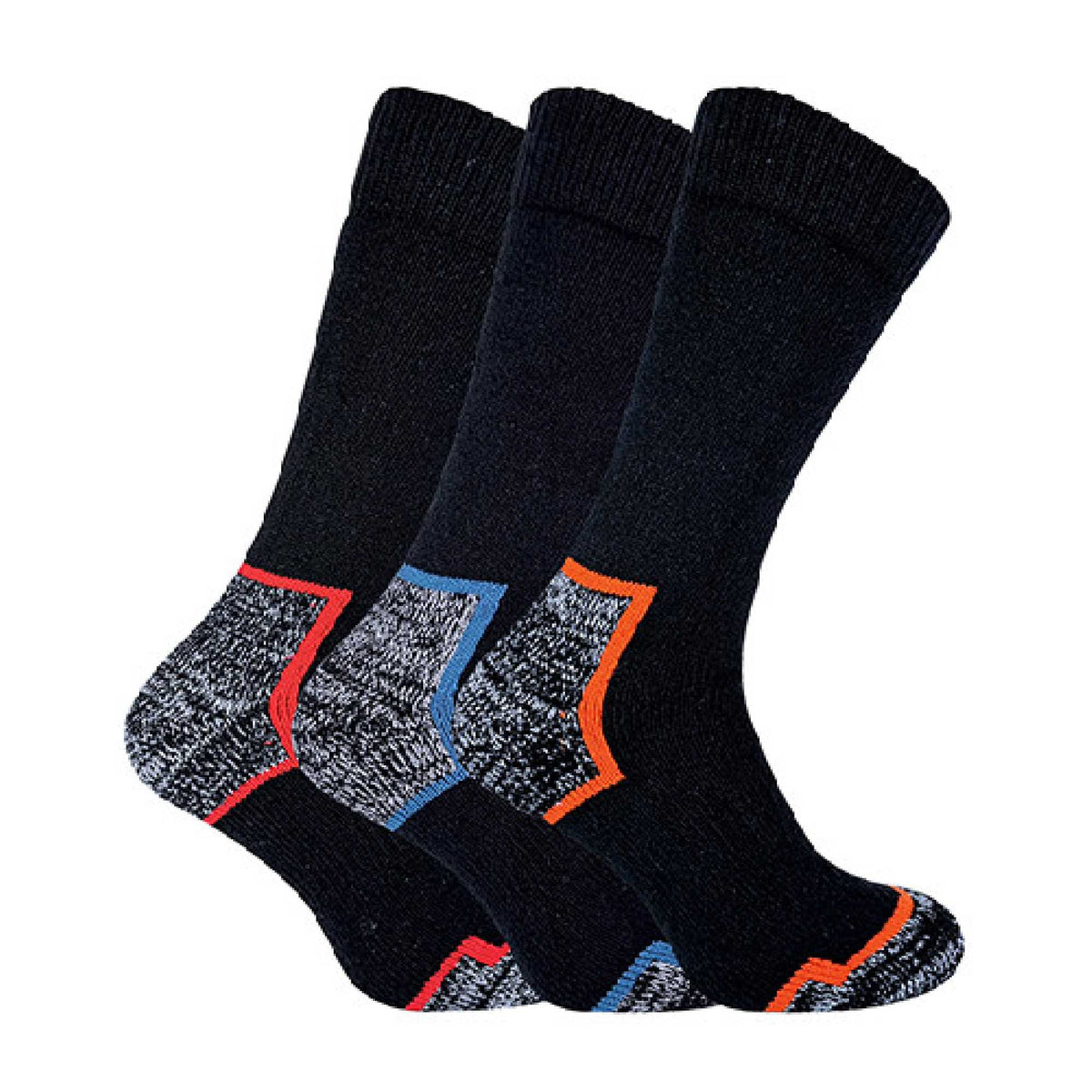 3 Pack Mens Heavy Duty Cotton Cushioned Work Boot Socks