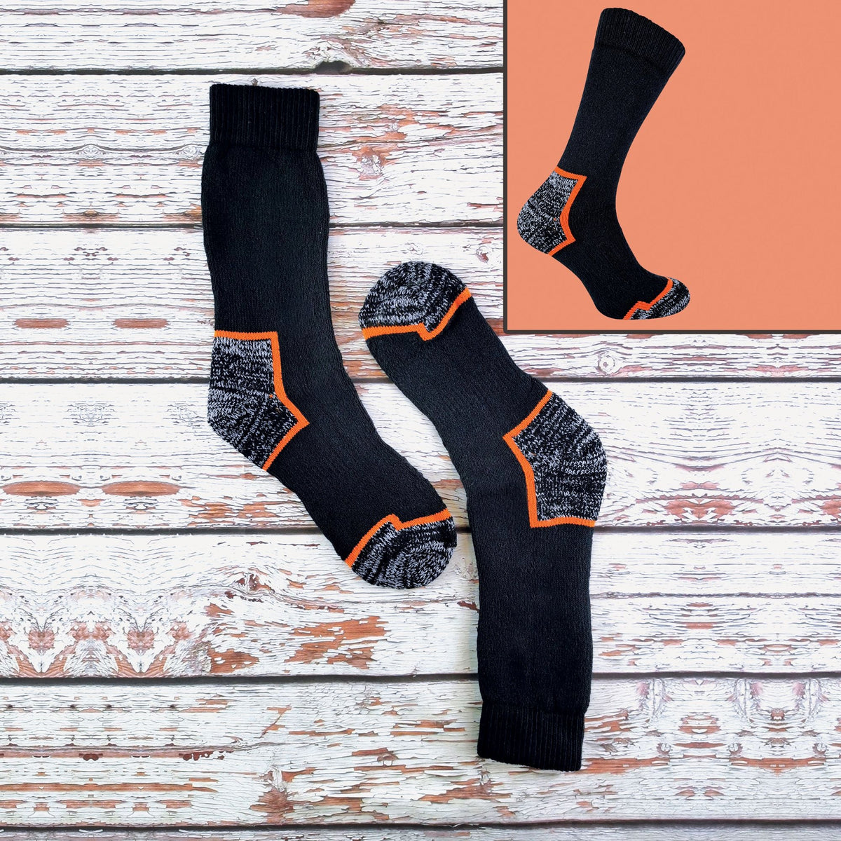 3 Pack Mens Heavy Duty Cotton Cushioned Work Boot Socks