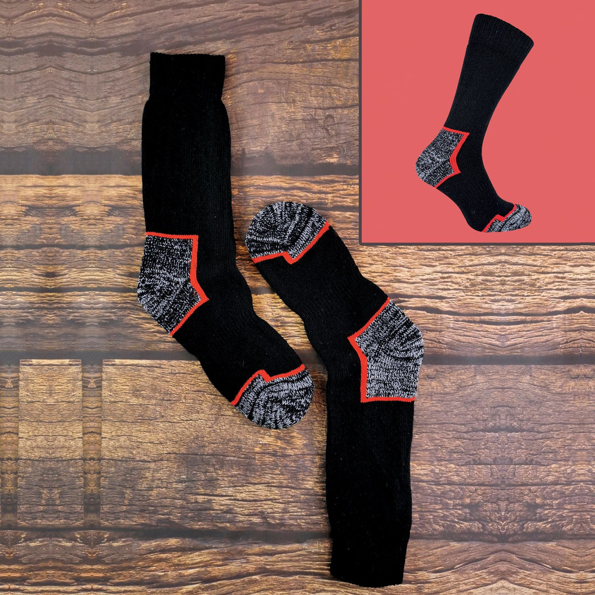 3 Pack Mens Heavy Duty Cotton Cushioned Work Boot Socks