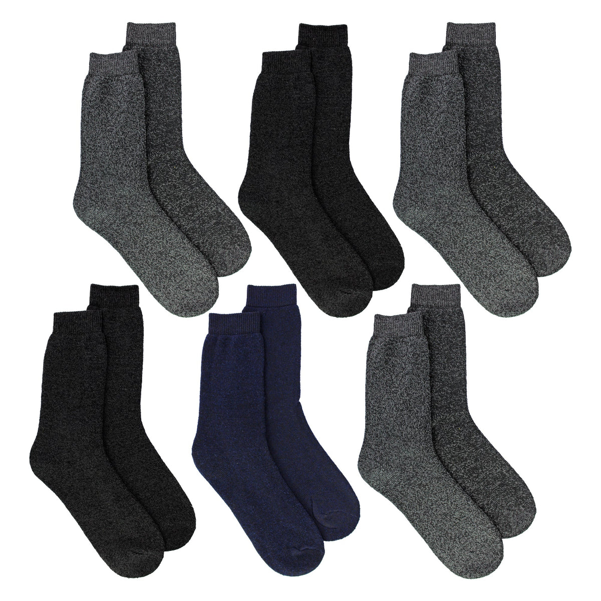 6 Pack Boys Value Boot Socks | Outdoor Warm Hiking Socks