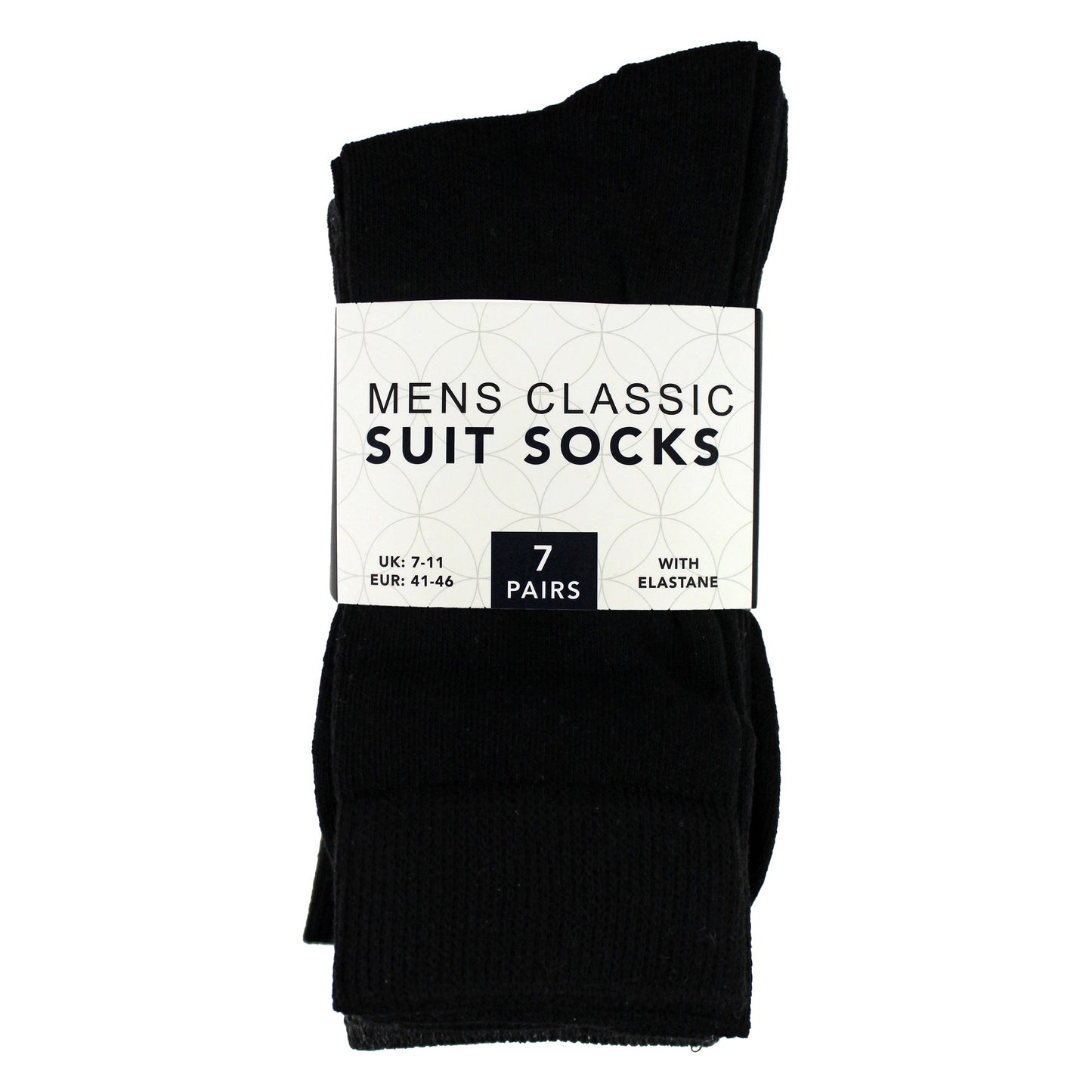 7 Pack Mens Classic Suit Socks - Soft Breathable Plain Dress Socks