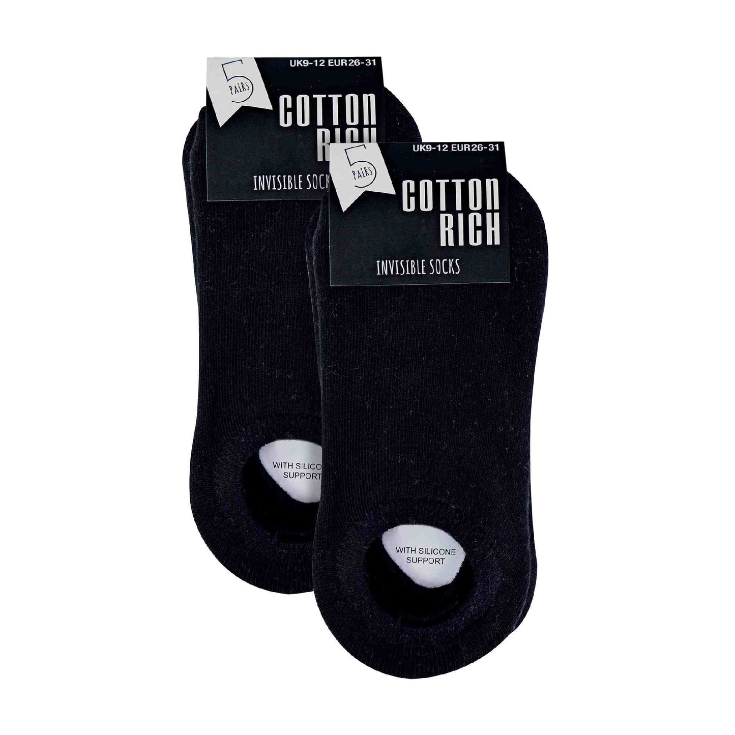 10 Pack Girls & Boys No Show Invisible Cotton Rich Socks (3 Sizes)