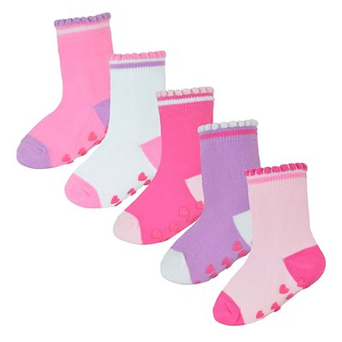 10 Pack Baby Girl Soft Cotton Colorful Non Slip Heel & Toe Socks