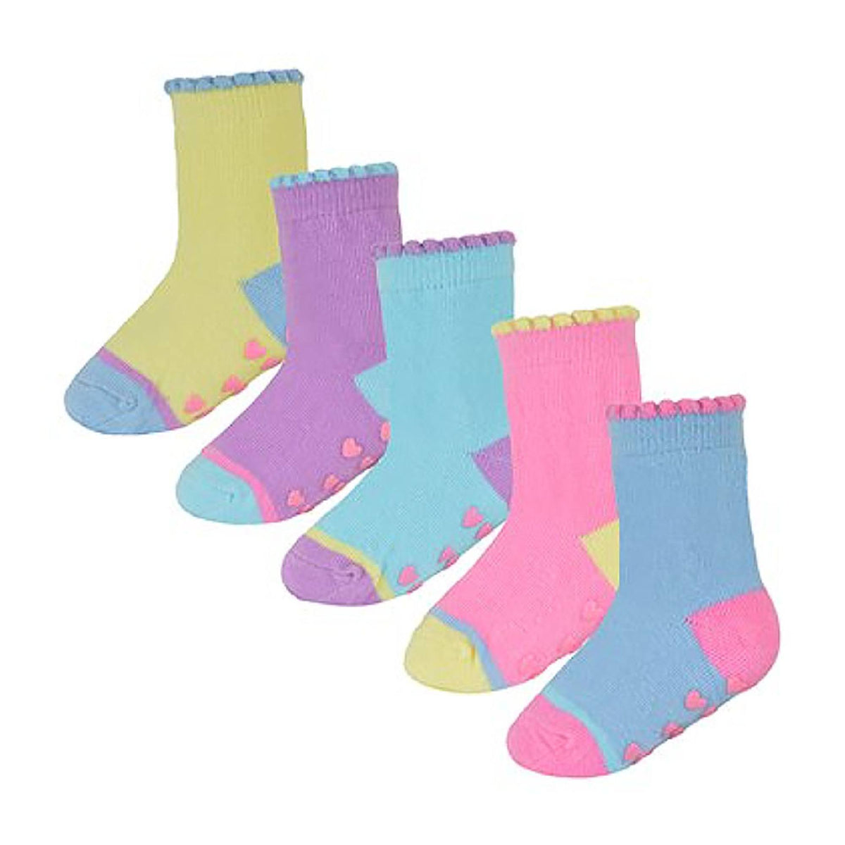 10 Pack Baby Girl Soft Cotton Colorful Non Slip Heel & Toe Socks