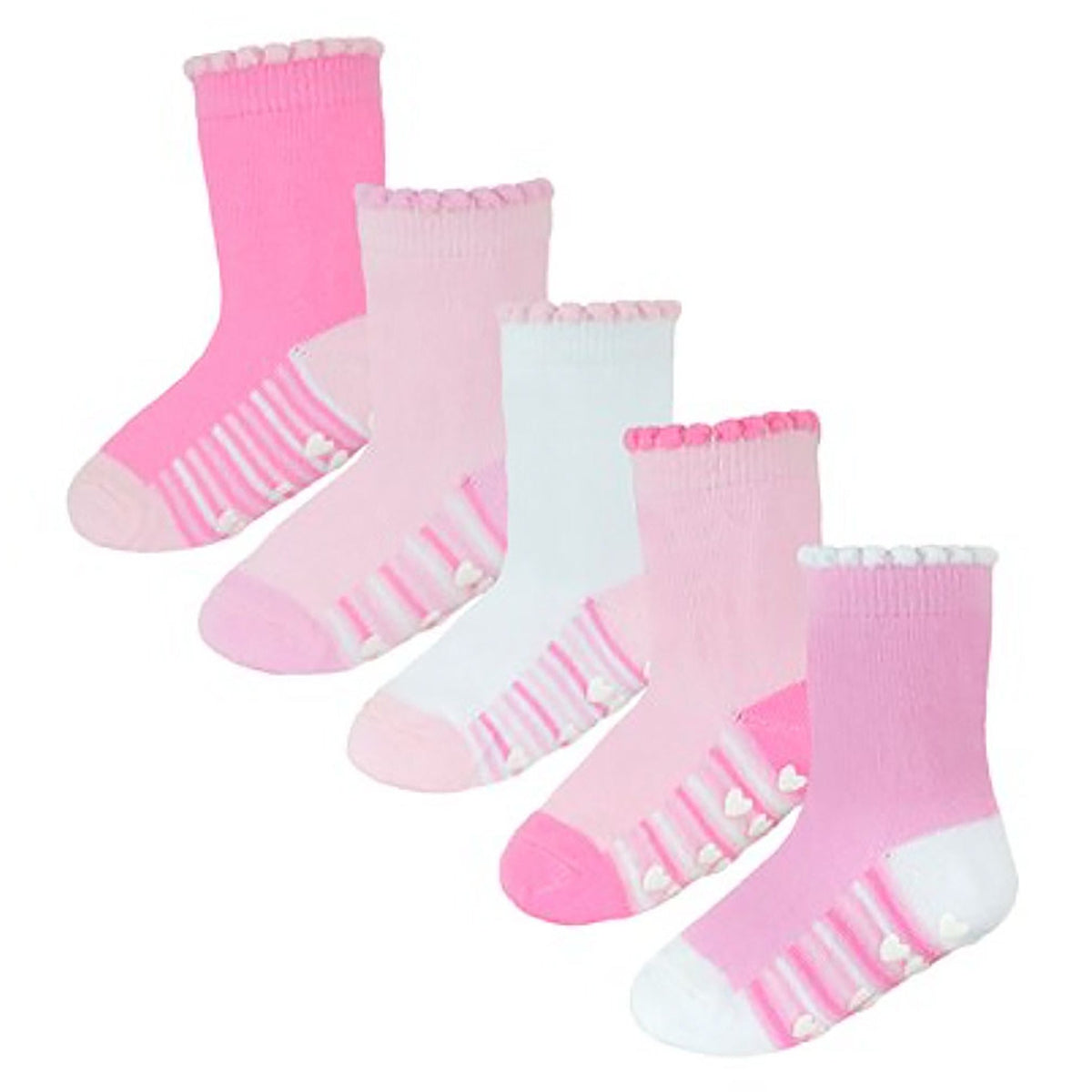 10 Pack Baby Girl Soft Cotton Colorful Non Slip Heel & Toe Socks