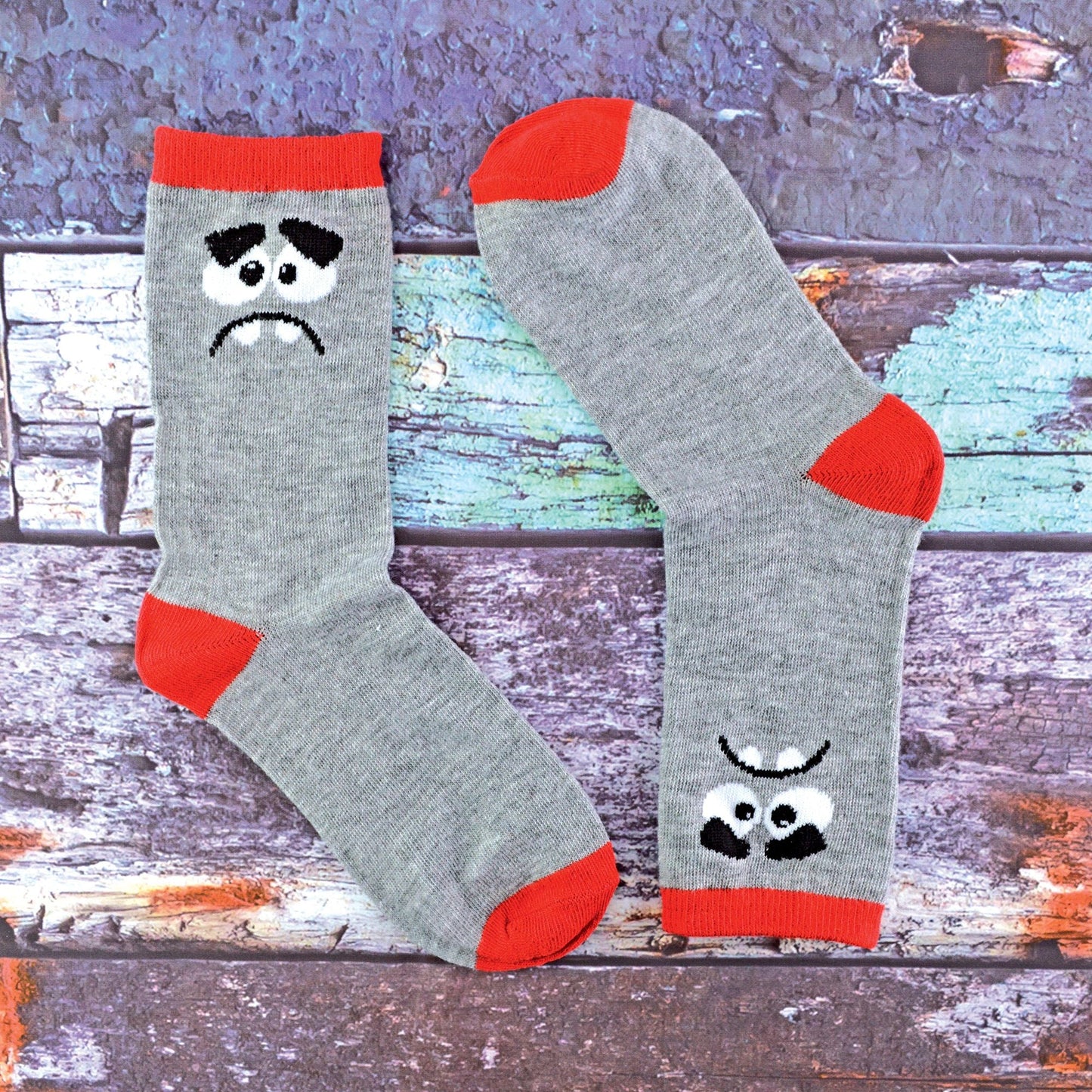 6 Pack Boys Funky Patterned Novelty Crew Socks